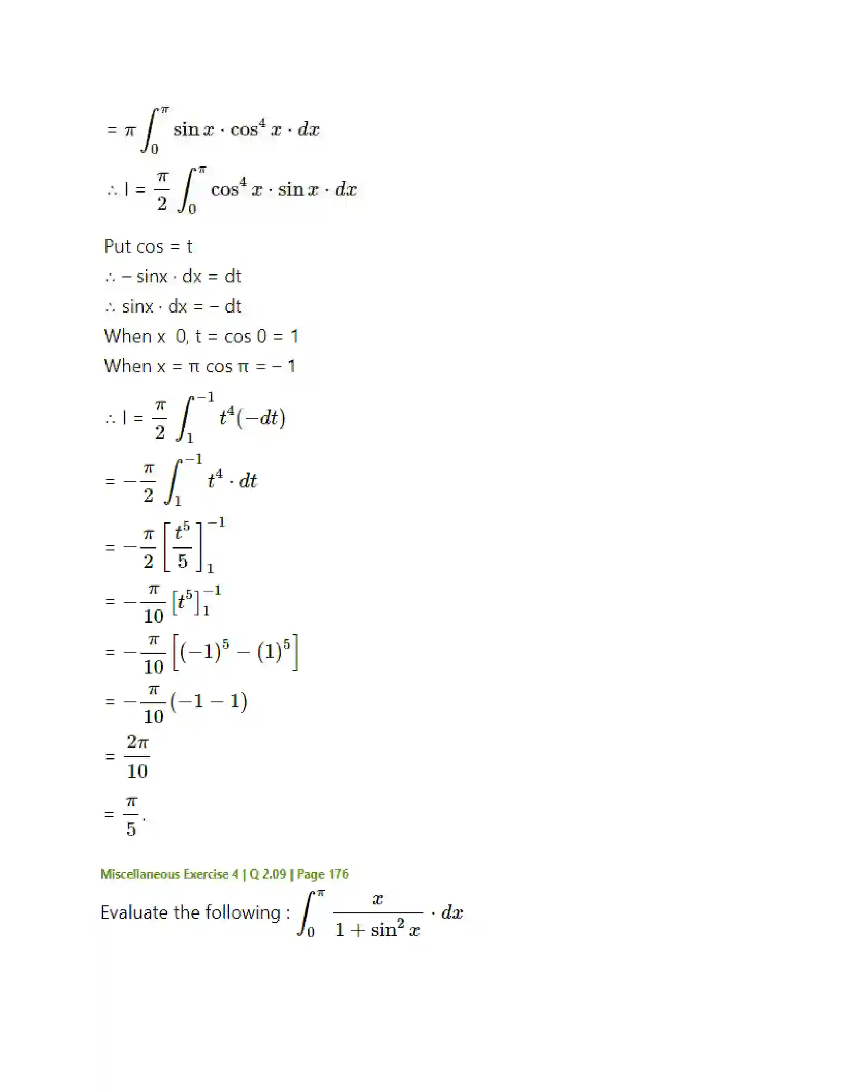 Maharashtra Board Class 12th Mathematics & Statistics-2 (Arts & Science) Definite Integration Solution 72