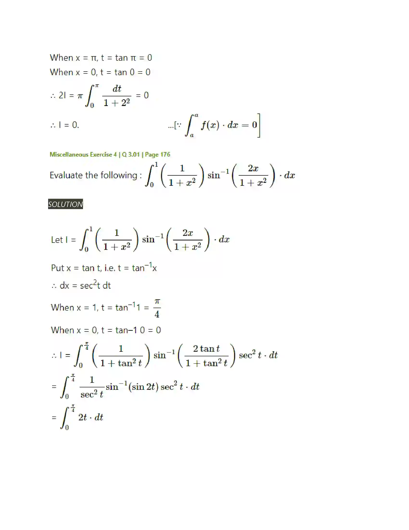 Maharashtra Board Class 12th Mathematics & Statistics-2 (Arts & Science) Definite Integration Solution 74