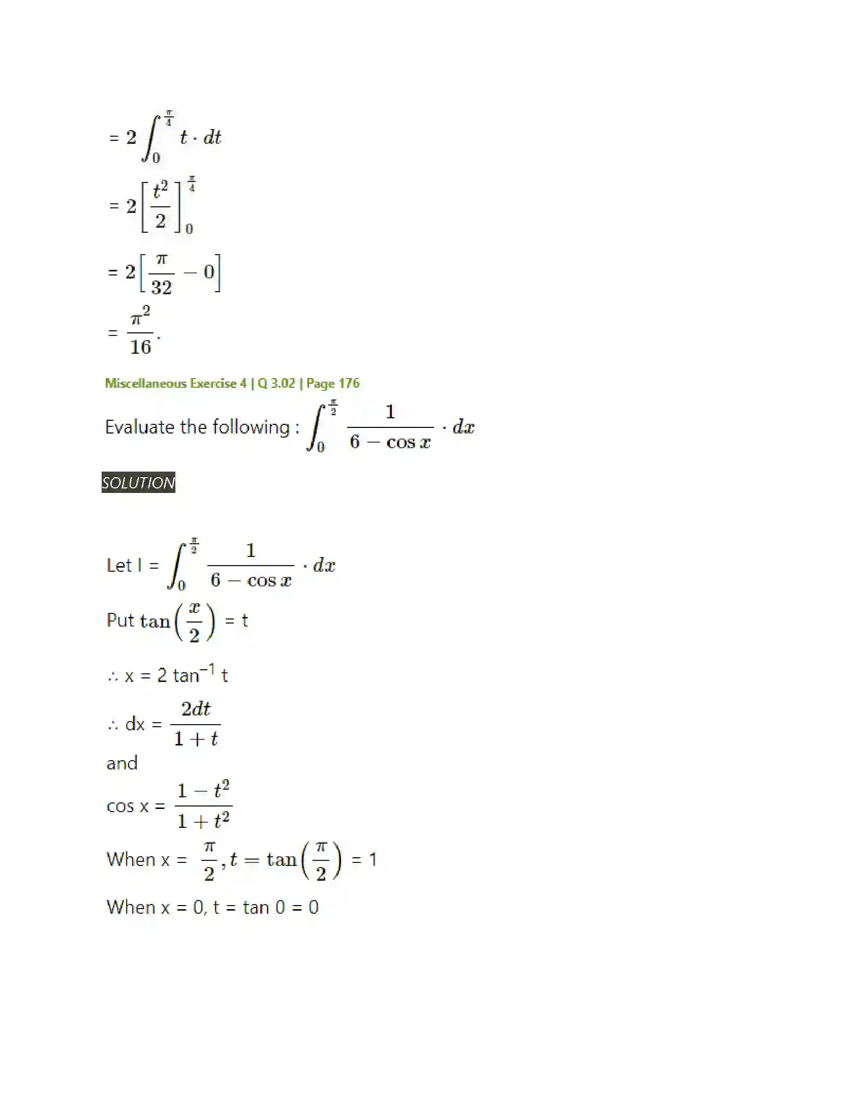 Maharashtra Board Class 12th Mathematics & Statistics-2 (Arts & Science) Definite Integration Solution 75