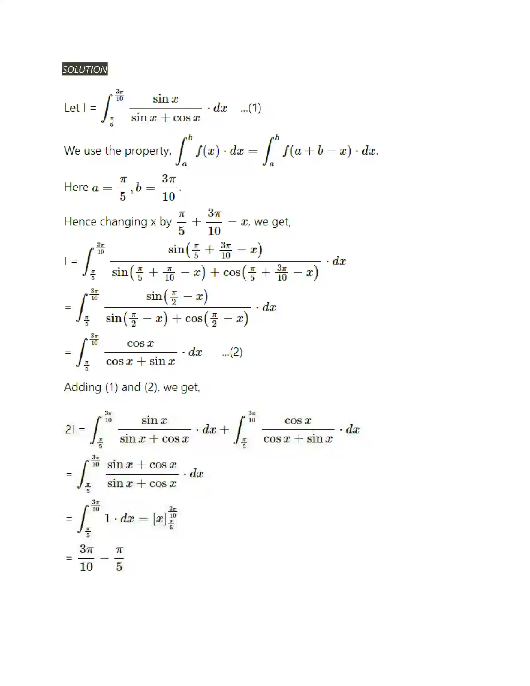Maharashtra Board Class 12th Mathematics & Statistics-2 (Arts & Science) Definite Integration Solution 79