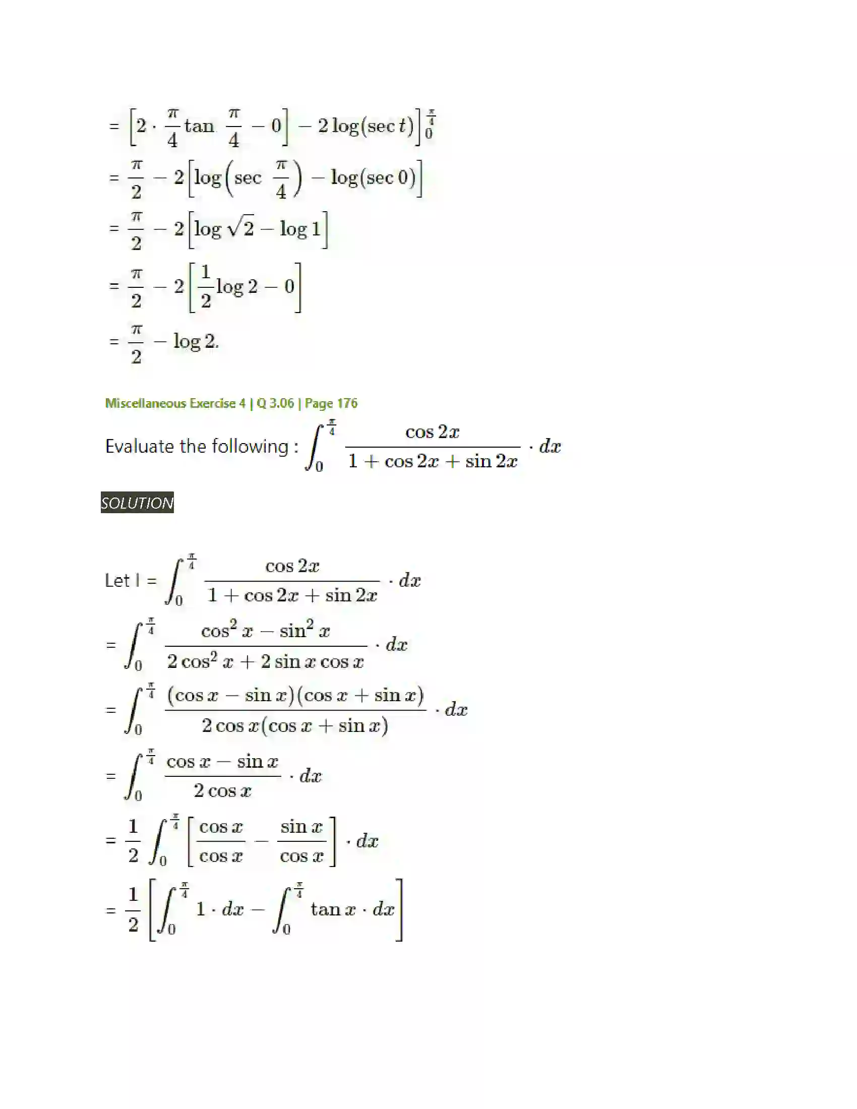 Maharashtra Board Class 12th Mathematics & Statistics-2 (Arts & Science) Definite Integration Solution 81