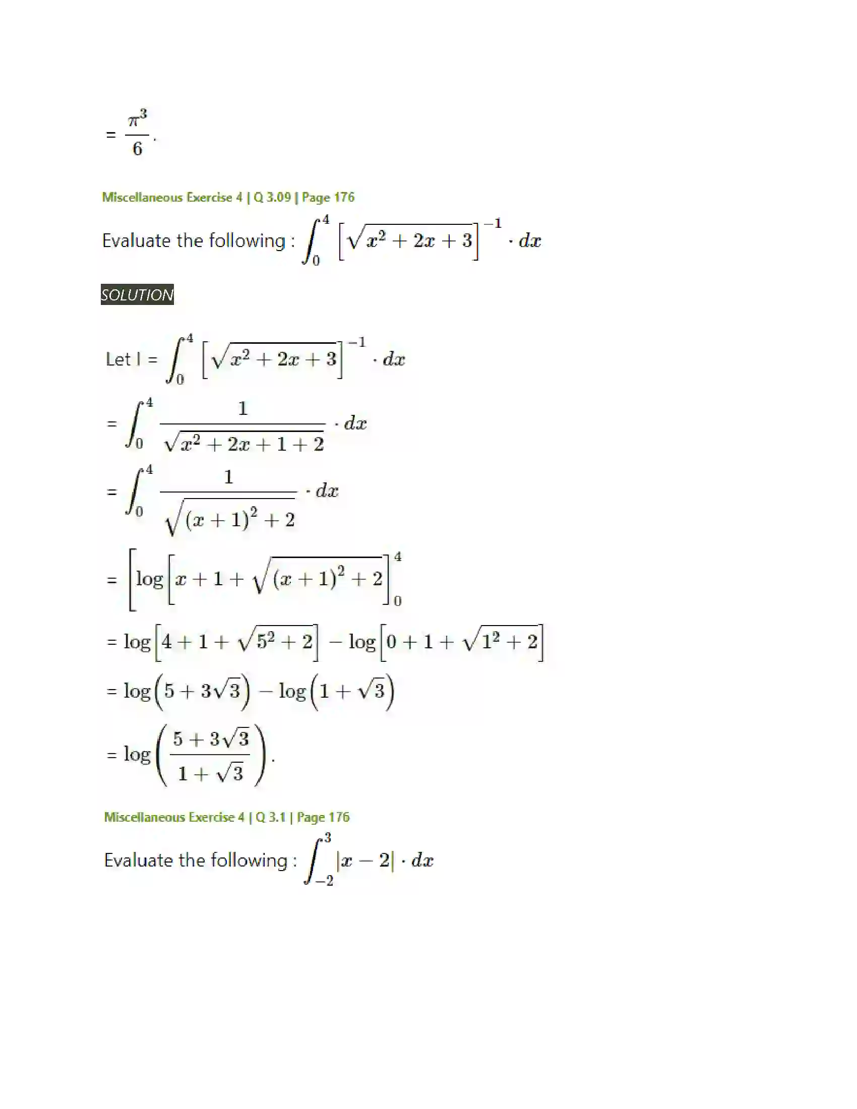 Maharashtra Board Class 12th Mathematics & Statistics-2 (Arts & Science) Definite Integration Solution 84