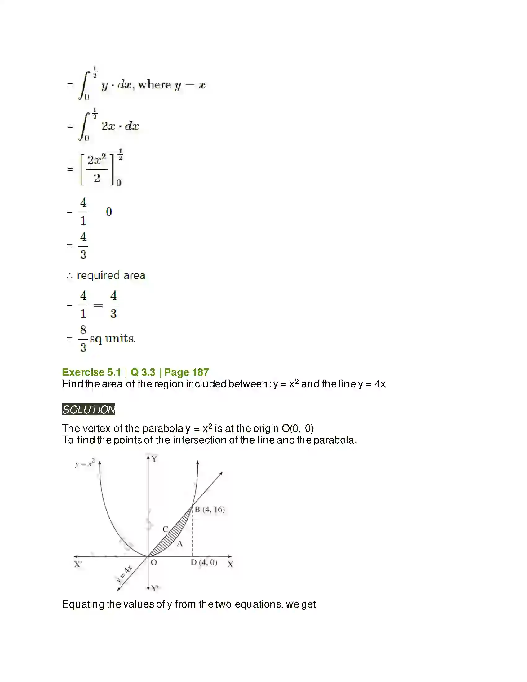 Maharashtra Board Class 12th Mathematics & Statistics-2 (Arts & Science) Application of Definite Integration Solution 12