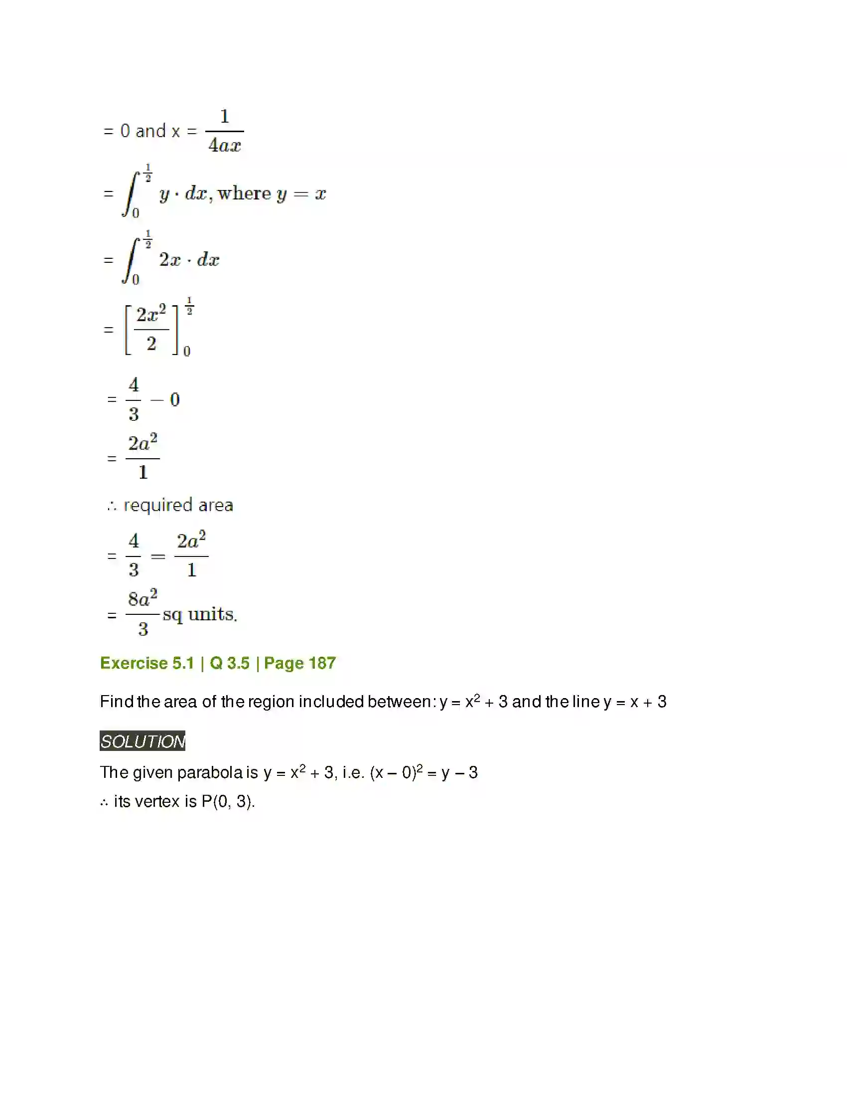 Maharashtra Board Class 12th Mathematics & Statistics-2 (Arts & Science) Application of Definite Integration Solution 16