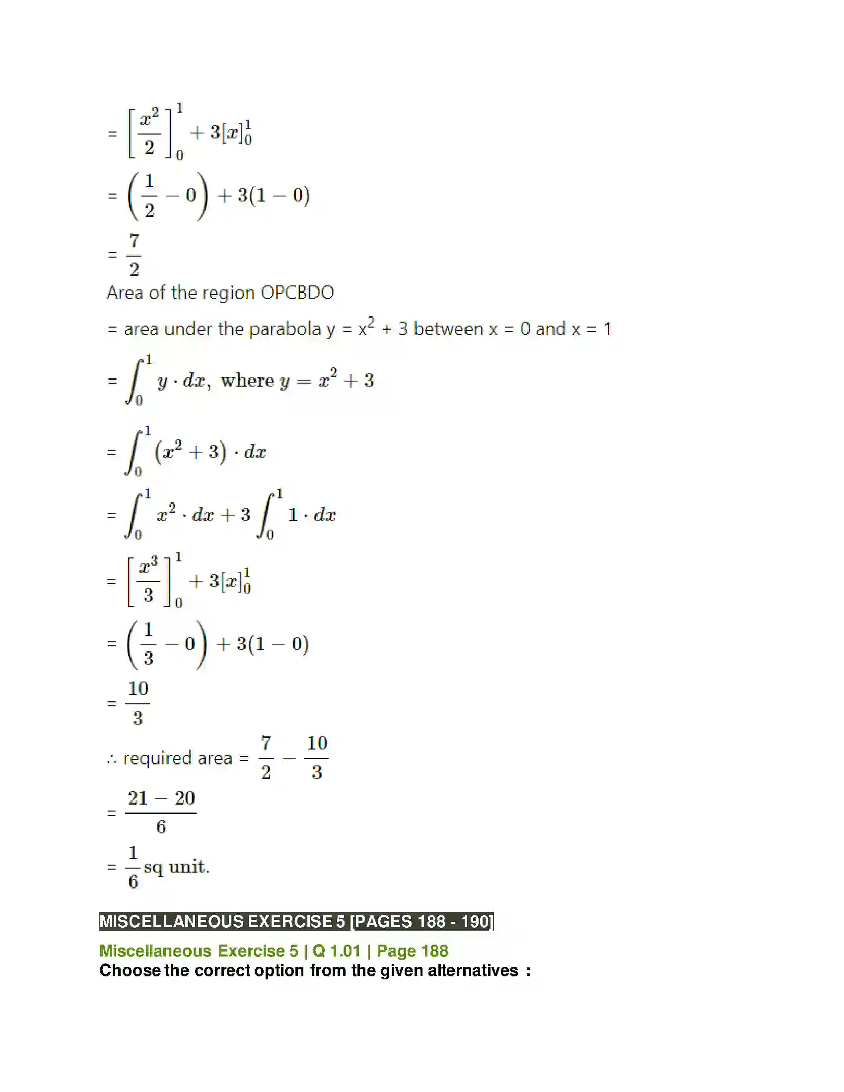 Maharashtra Board Class 12th Mathematics & Statistics-2 (Arts & Science) Application of Definite Integration Solution 18