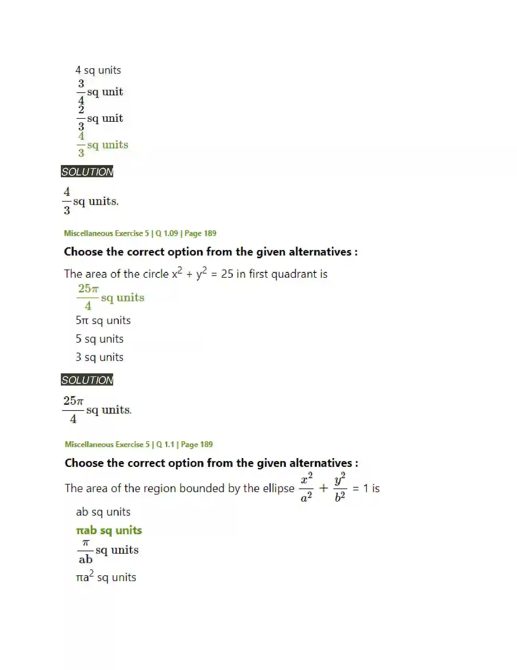 Maharashtra Board Class 12th Mathematics & Statistics-2 (Arts & Science) Application of Definite Integration Solution 22
