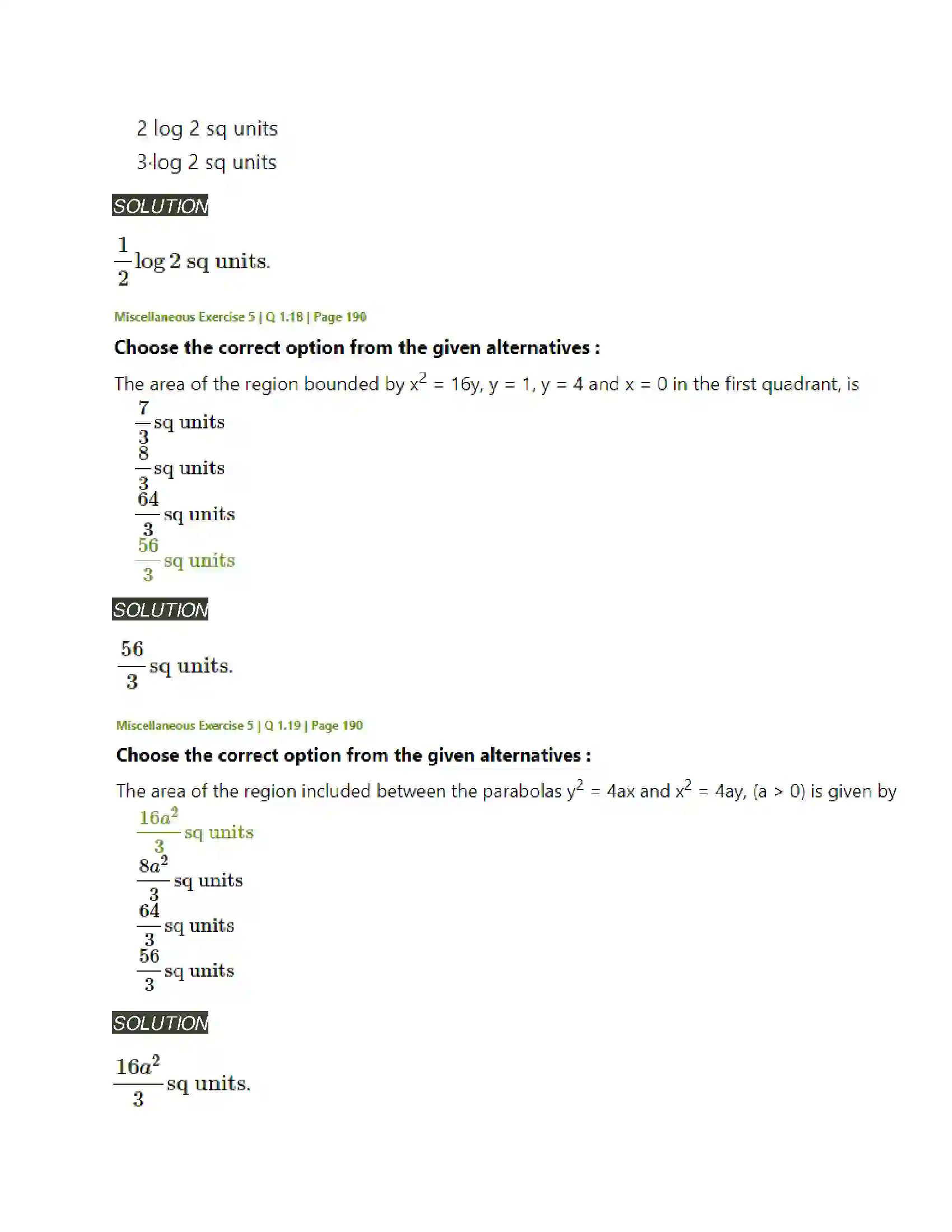 Maharashtra Board Class 12th Mathematics & Statistics-2 (Arts & Science) Application of Definite Integration Solution 26