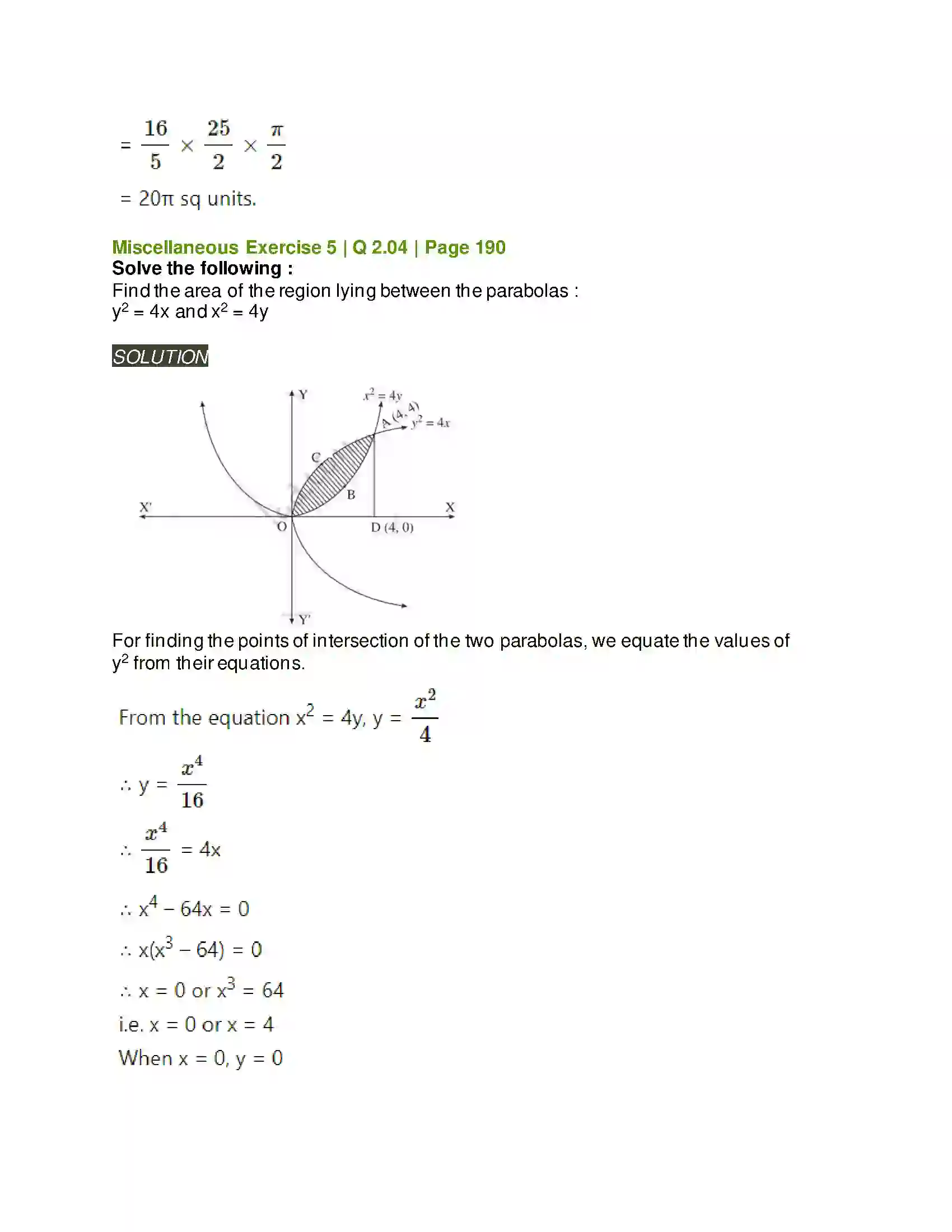 Maharashtra Board Class 12th Mathematics & Statistics-2 (Arts & Science) Application of Definite Integration Solution 31