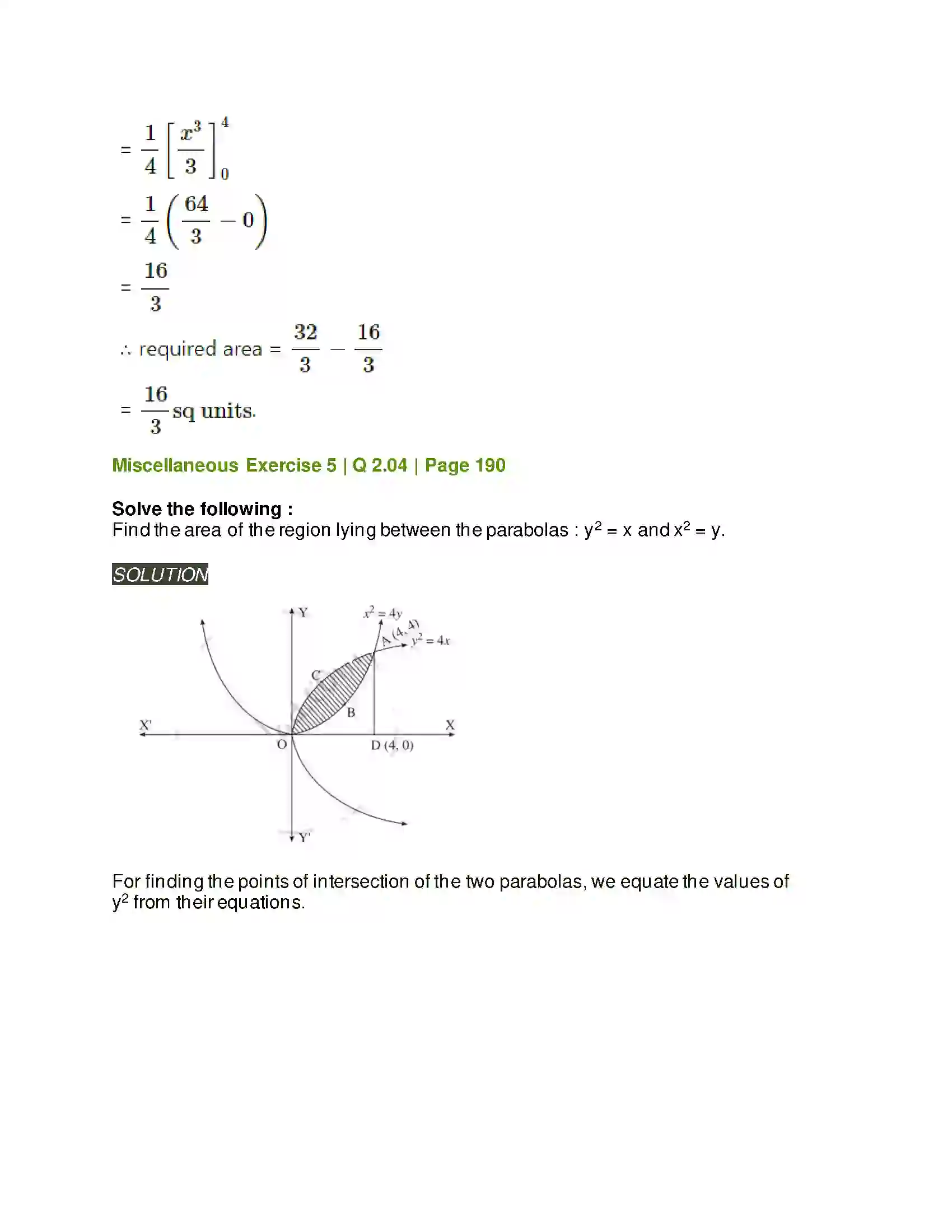 Maharashtra Board Class 12th Mathematics & Statistics-2 (Arts & Science) Application of Definite Integration Solution 33