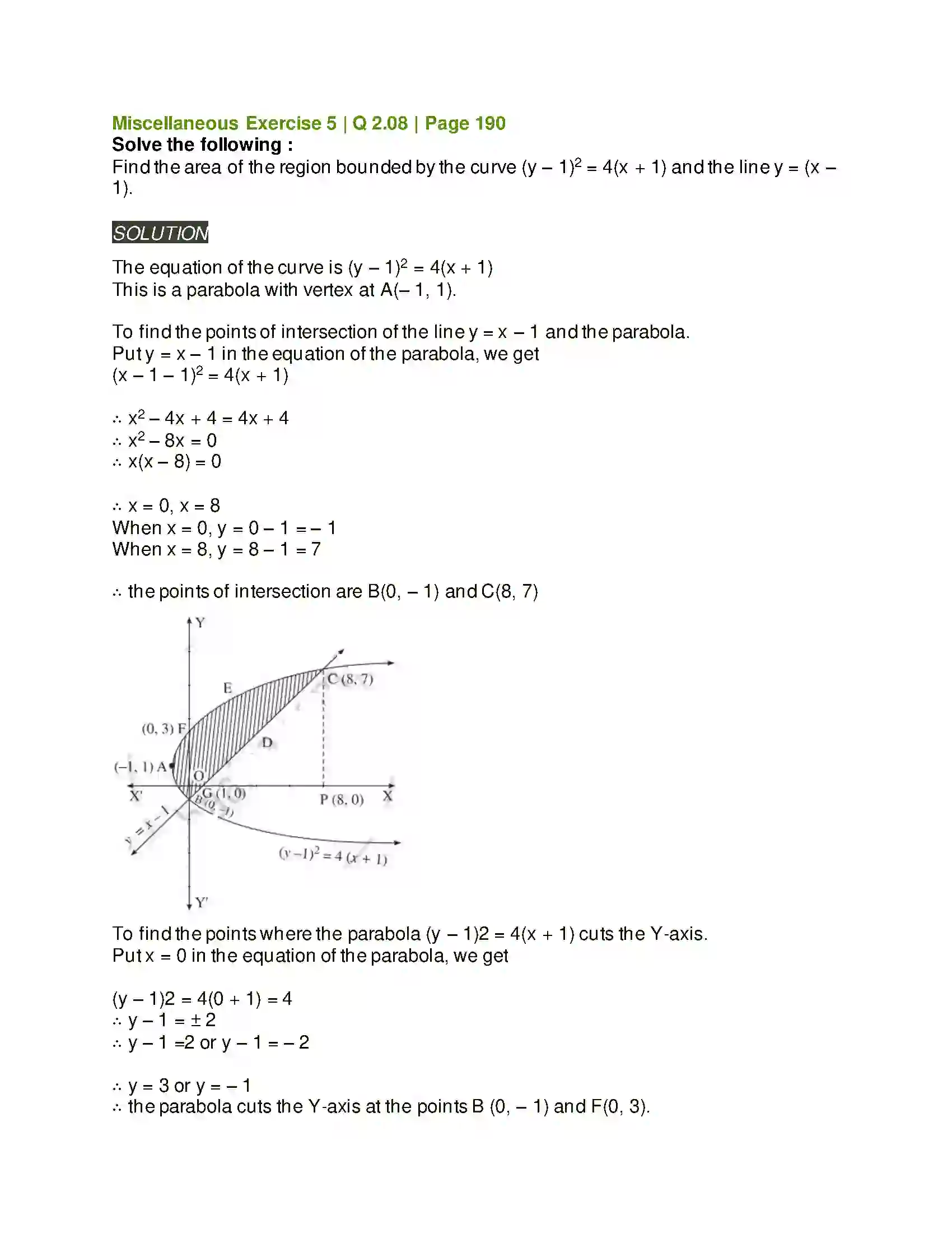 Maharashtra Board Class 12th Mathematics & Statistics-2 (Arts & Science) Application of Definite Integration Solution 41
