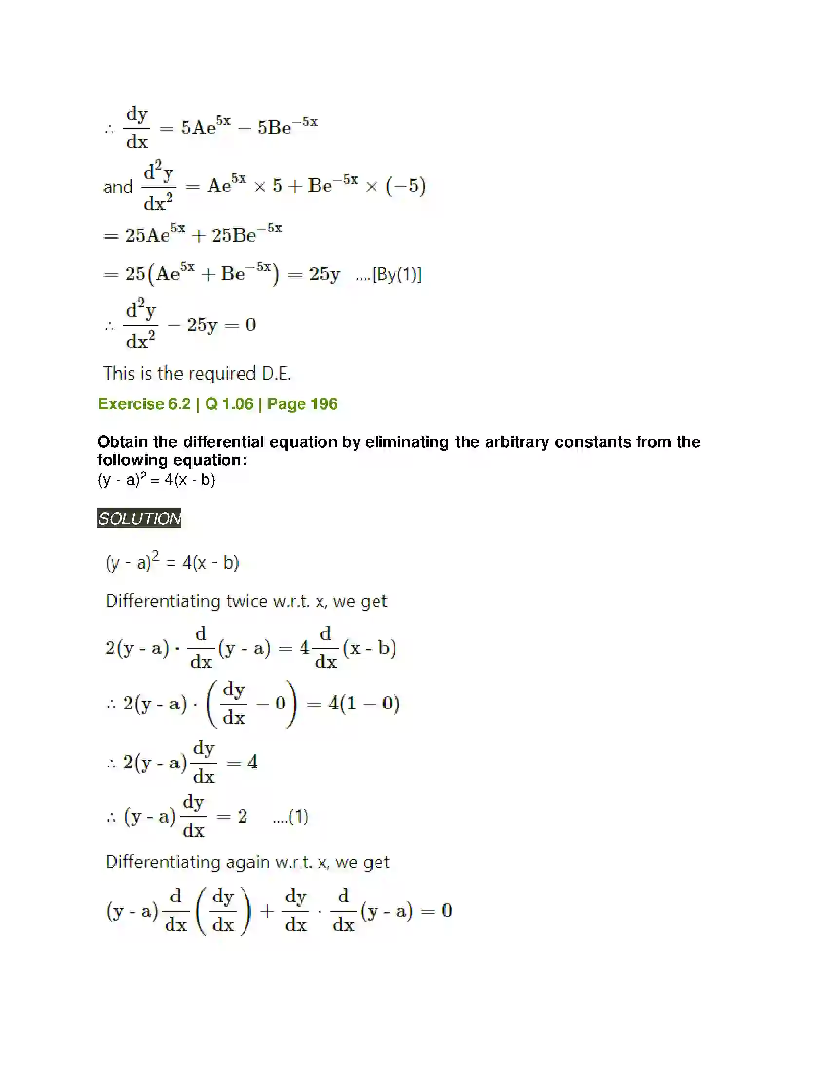 Maharashtra Board Class 12th Mathematics & Statistics-2 (Arts & Science) Differential Equations Solution 11
