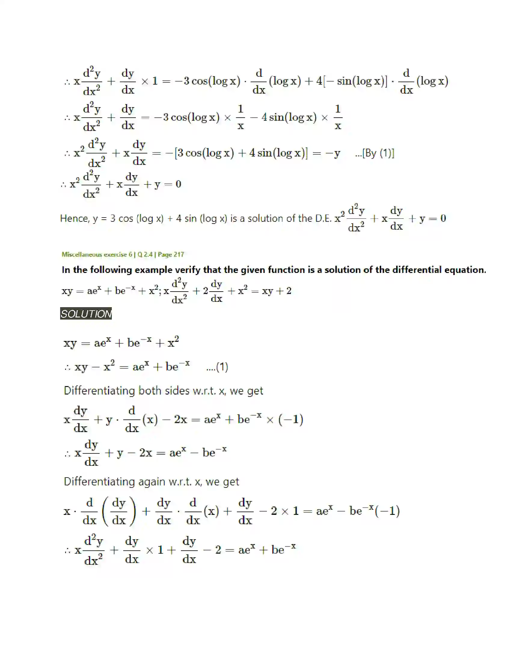 Maharashtra Board Class 12th Mathematics & Statistics-2 (Arts & Science) Differential Equations Solution 123