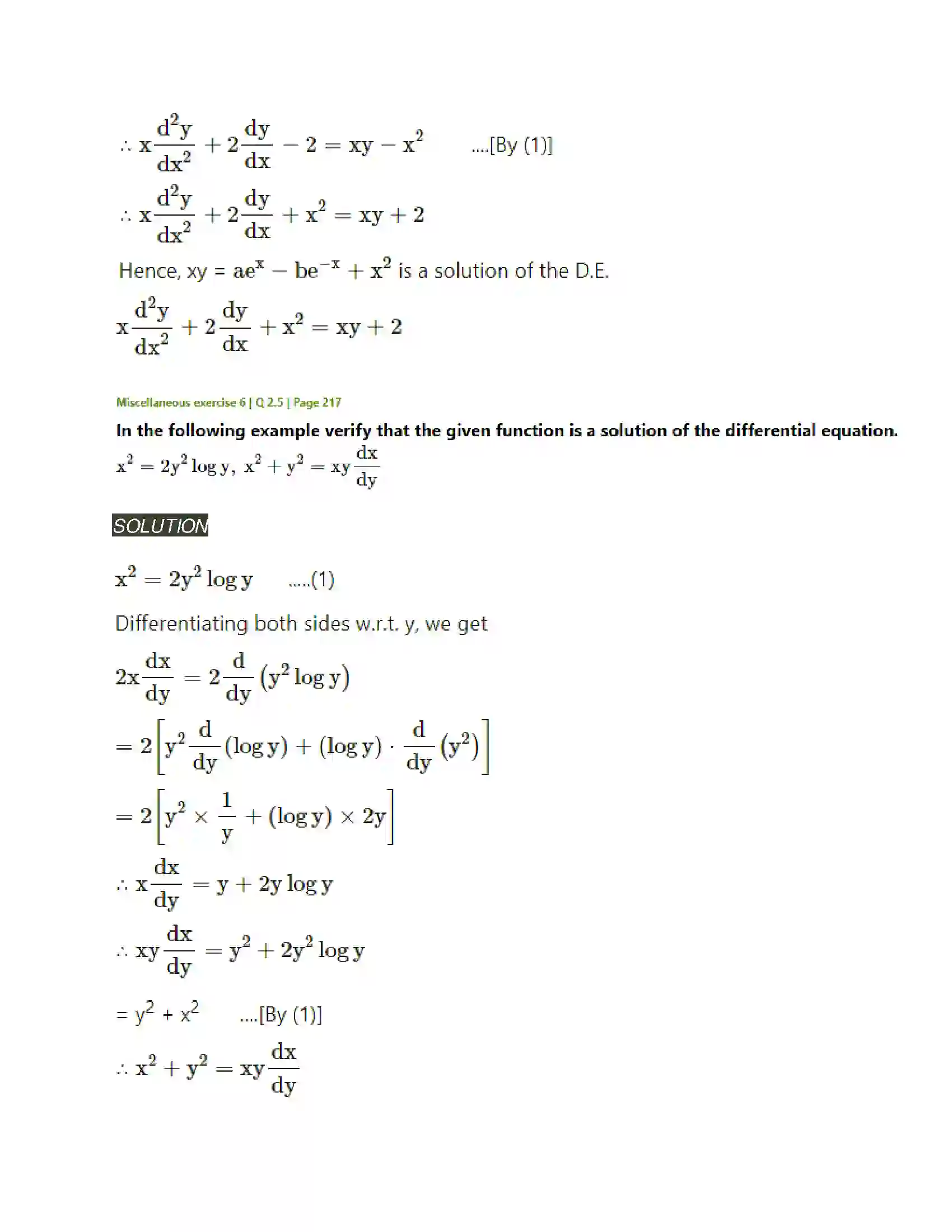 Maharashtra Board Class 12th Mathematics & Statistics-2 (Arts & Science) Differential Equations Solution 124
