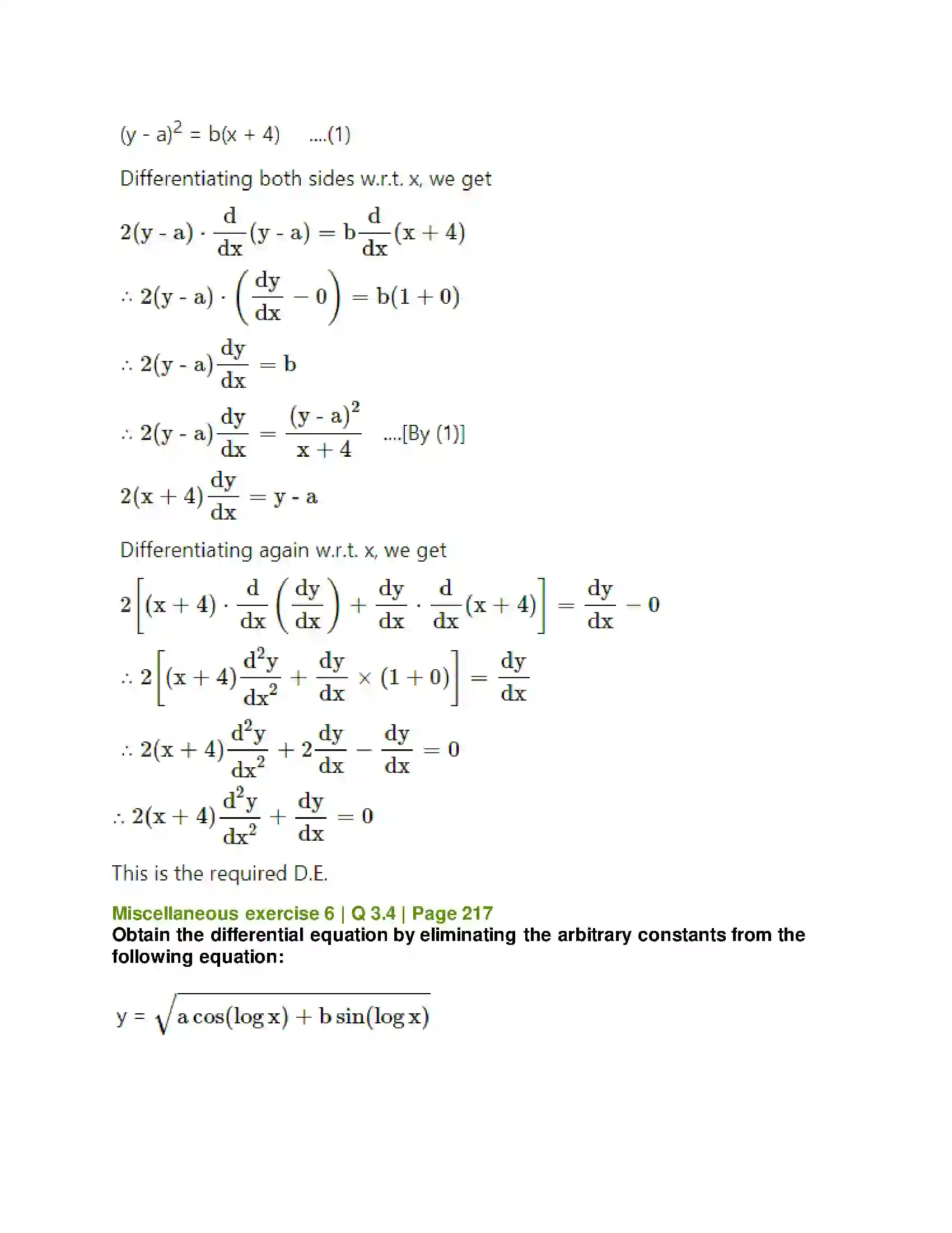 Maharashtra Board Class 12th Mathematics & Statistics-2 (Arts & Science) Differential Equations Solution 127
