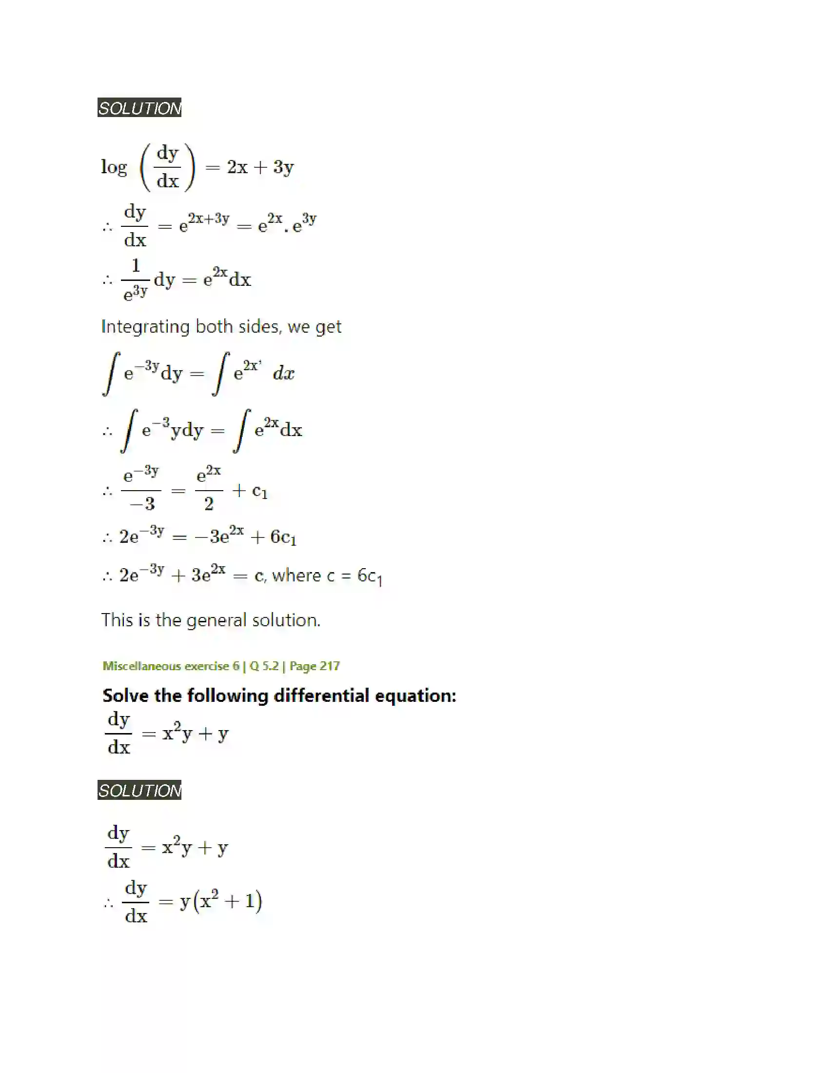 Maharashtra Board Class 12th Mathematics & Statistics-2 (Arts & Science) Differential Equations Solution 135