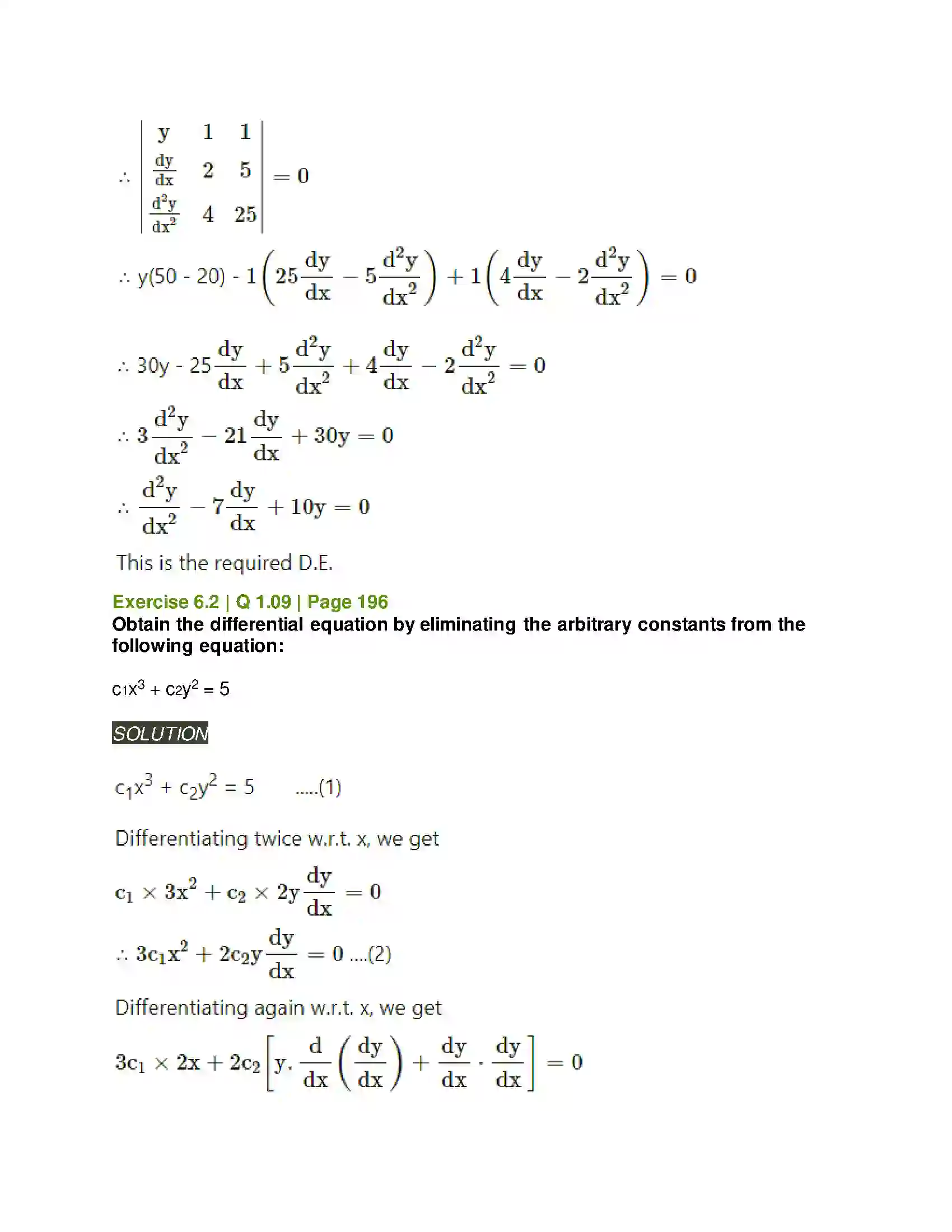 Maharashtra Board Class 12th Mathematics & Statistics-2 (Arts & Science) Differential Equations Solution 14