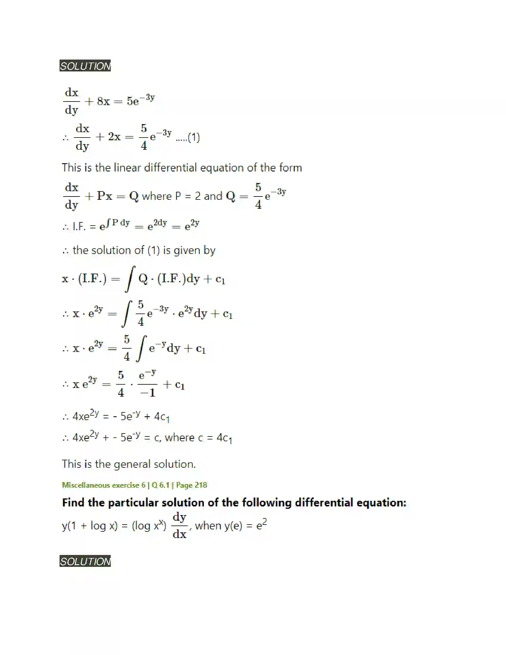 Maharashtra Board Class 12th Mathematics & Statistics-2 (Arts & Science) Differential Equations Solution 140
