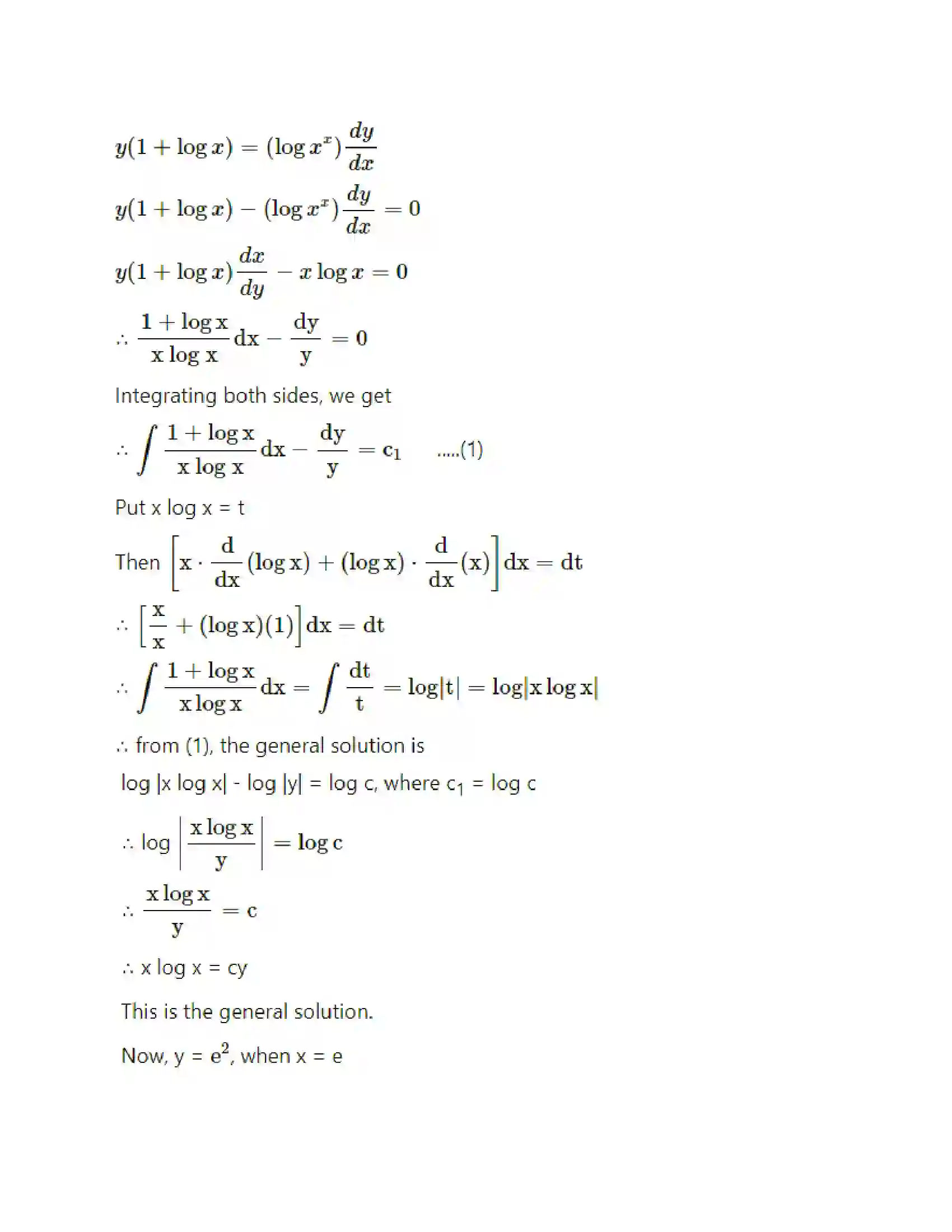 Maharashtra Board Class 12th Mathematics & Statistics-2 (Arts & Science) Differential Equations Solution 141