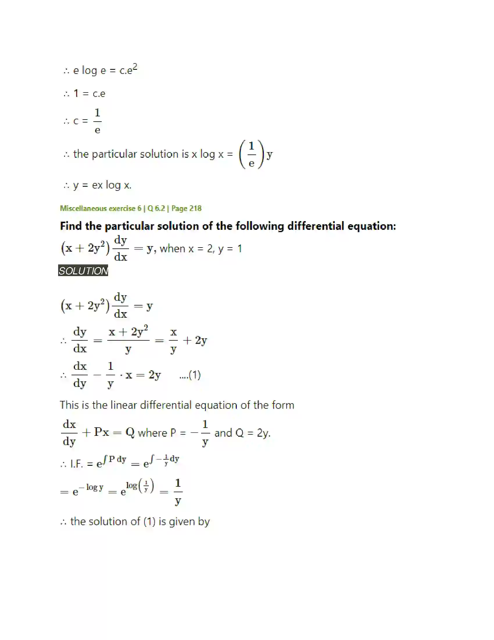 Maharashtra Board Class 12th Mathematics & Statistics-2 (Arts & Science) Differential Equations Solution 142