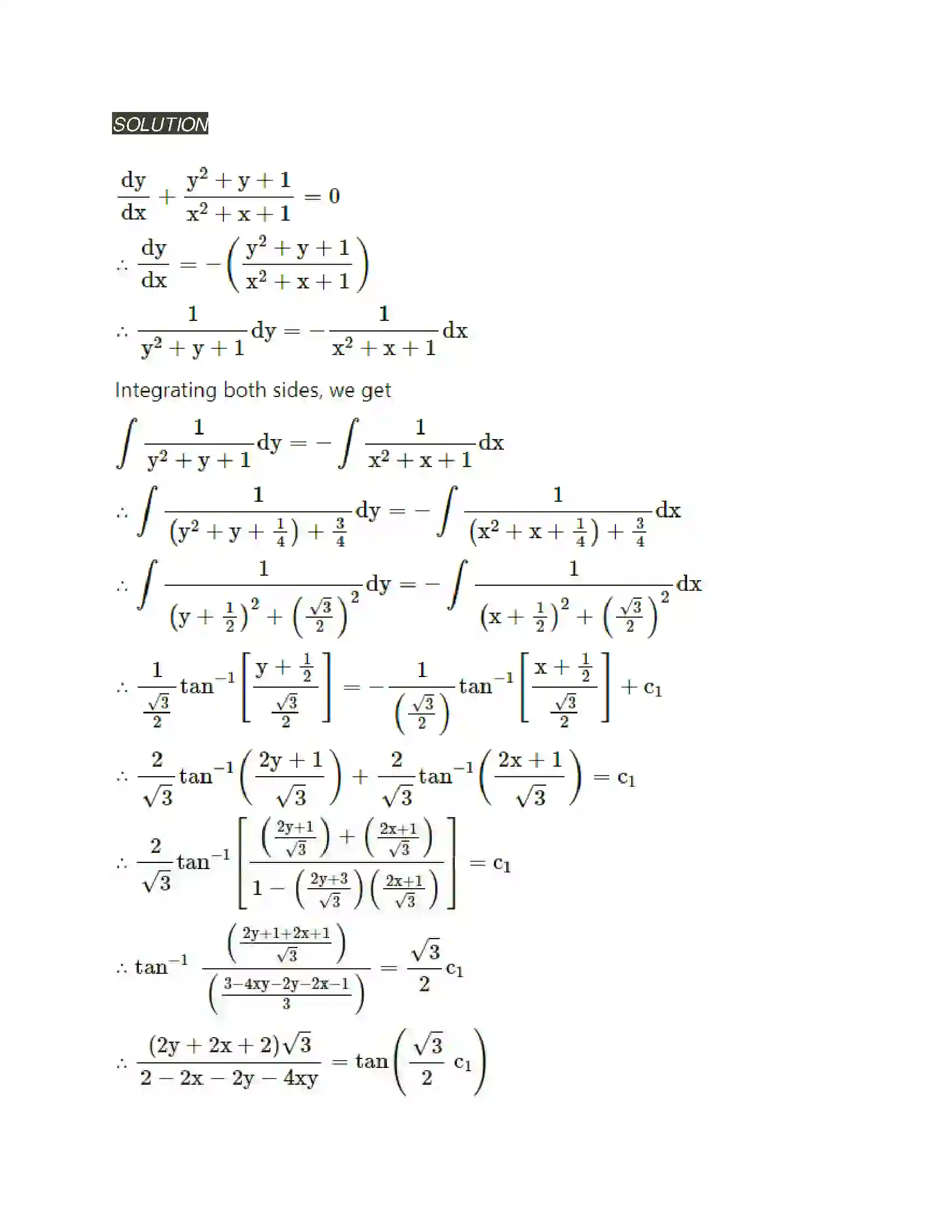 Maharashtra Board Class 12th Mathematics & Statistics-2 (Arts & Science) Differential Equations Solution 149