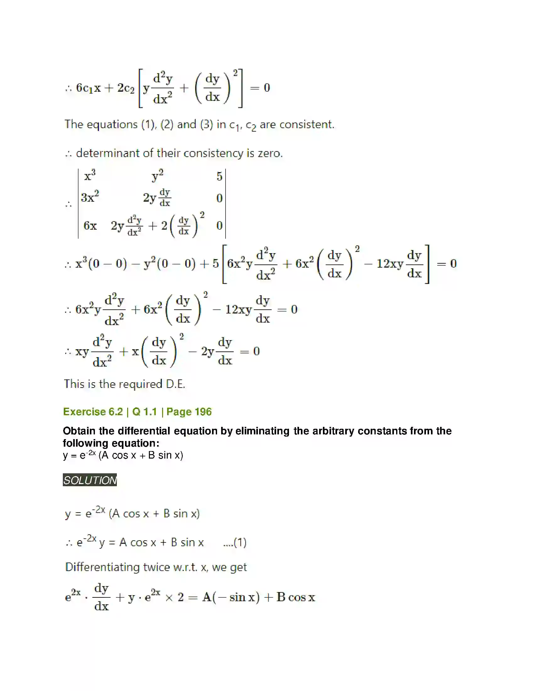 Maharashtra Board Class 12th Mathematics & Statistics-2 (Arts & Science) Differential Equations Solution 15