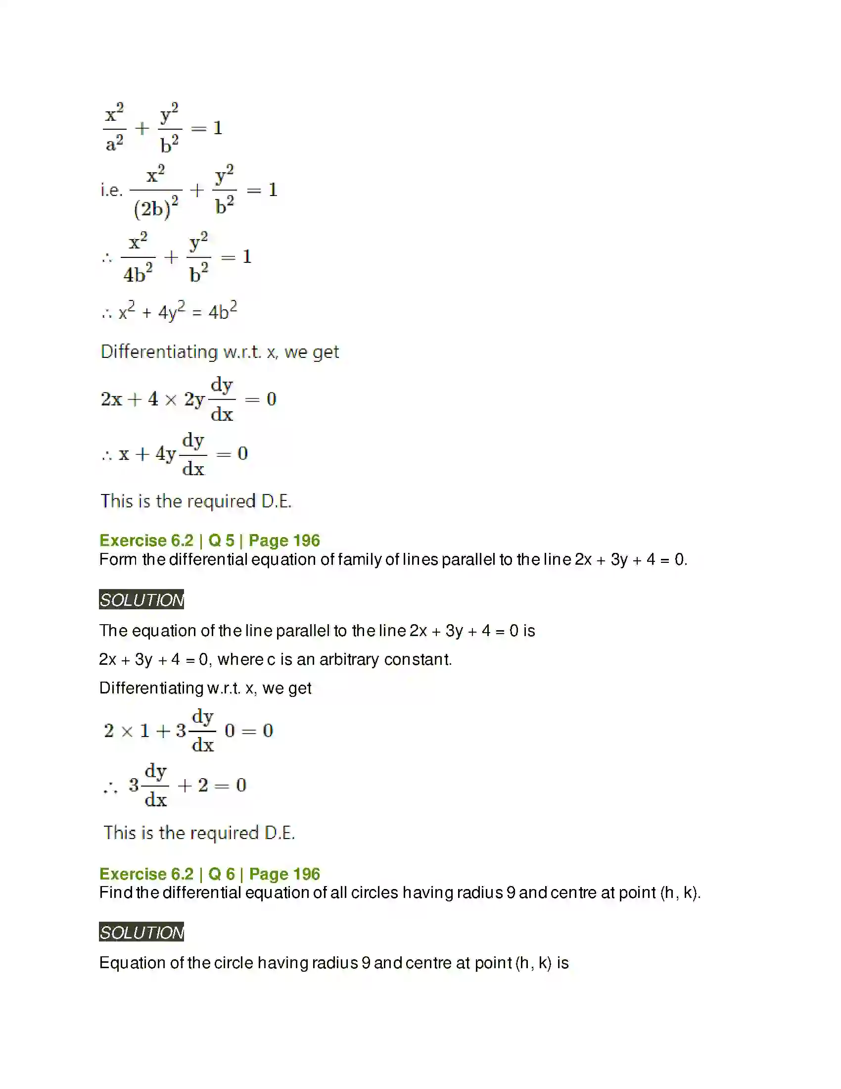 Maharashtra Board Class 12th Mathematics & Statistics-2 (Arts & Science) Differential Equations Solution 19
