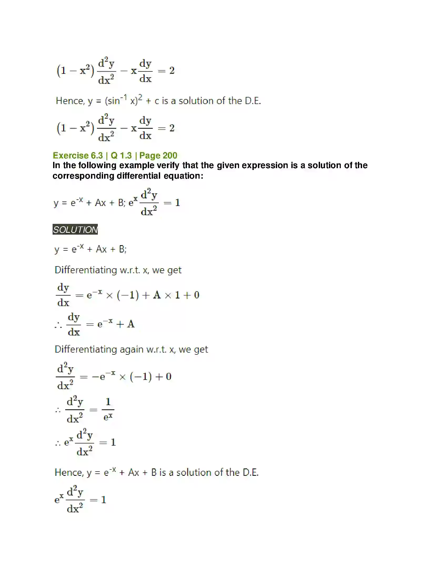 Maharashtra Board Class 12th Mathematics & Statistics-2 (Arts & Science) Differential Equations Solution 24