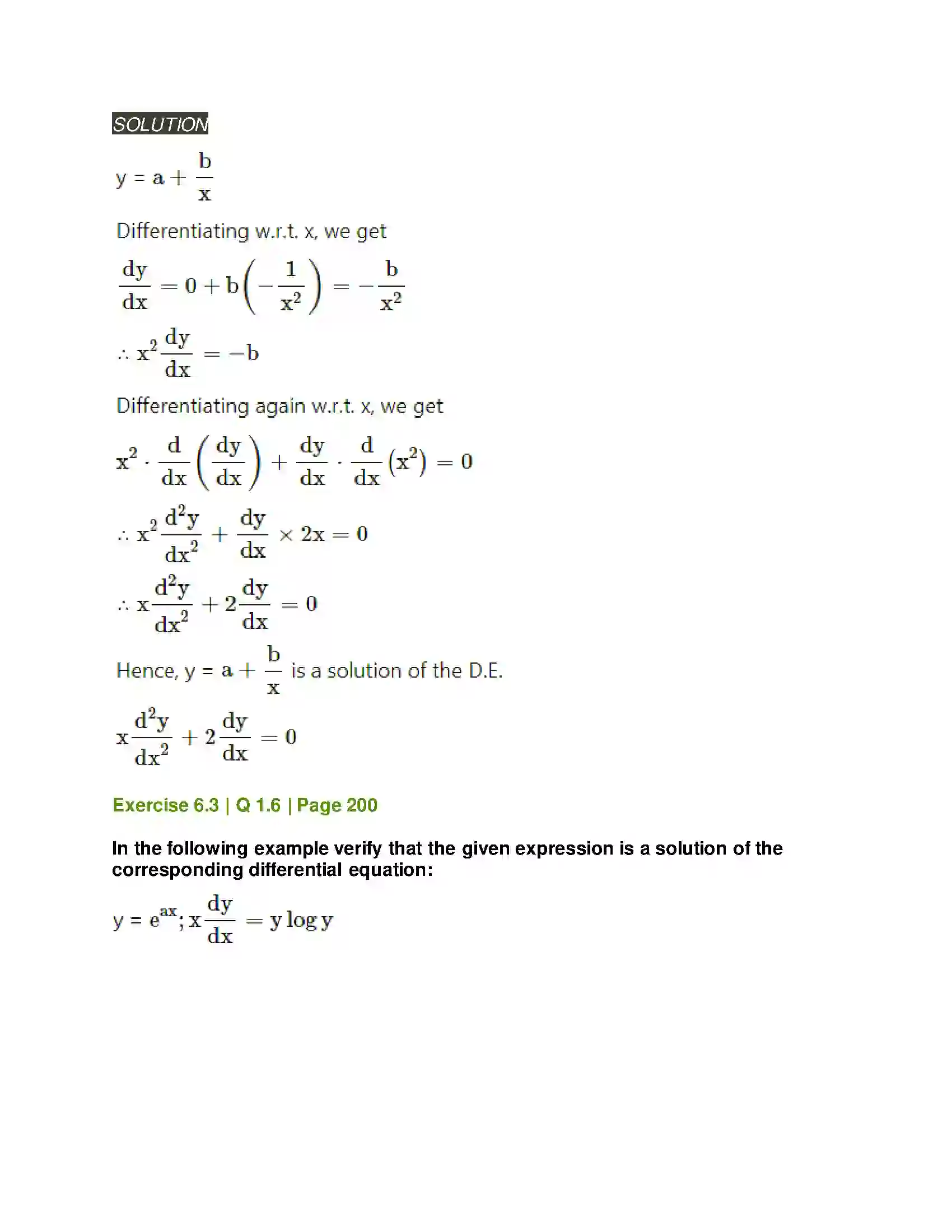 Maharashtra Board Class 12th Mathematics & Statistics-2 (Arts & Science) Differential Equations Solution 26