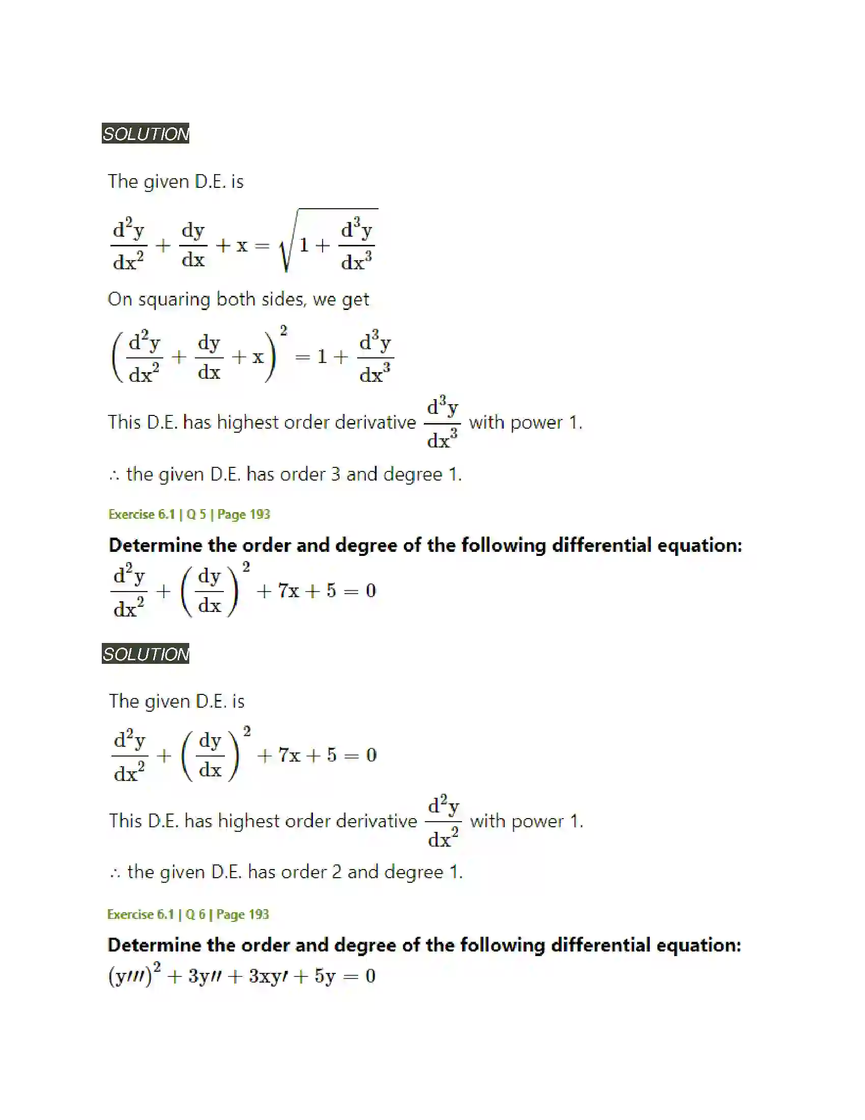 Maharashtra Board Class 12th Mathematics & Statistics-2 (Arts & Science) Differential Equations Solution 3