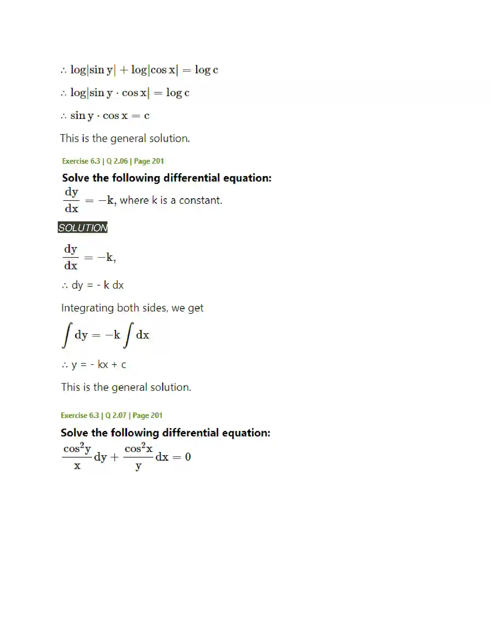 Maharashtra Board Class 12th Mathematics & Statistics-2 (Arts & Science) Differential Equations Solution 31