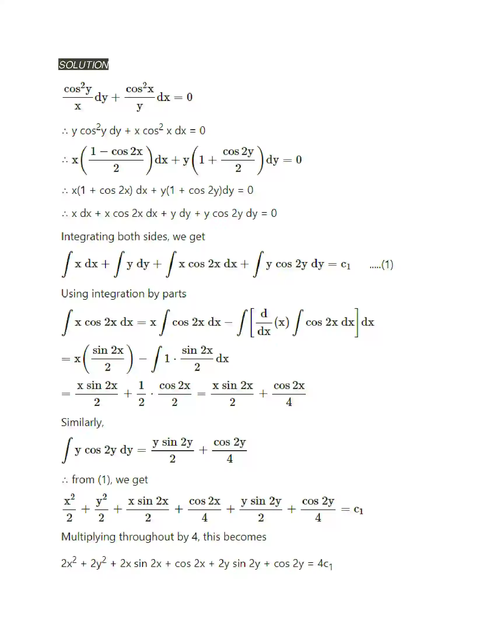 Maharashtra Board Class 12th Mathematics & Statistics-2 (Arts & Science) Differential Equations Solution 32