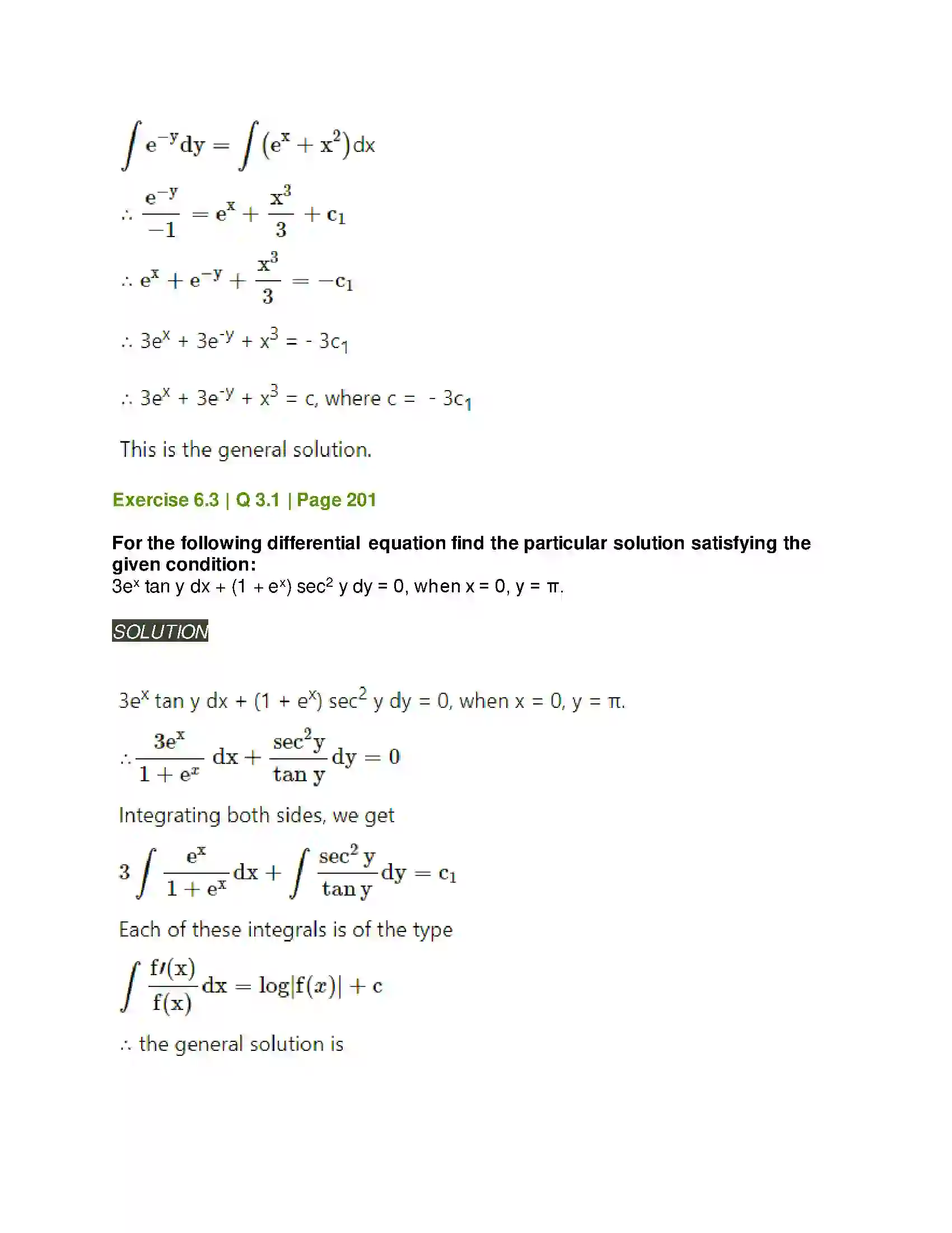 Maharashtra Board Class 12th Mathematics & Statistics-2 (Arts & Science) Differential Equations Solution 35