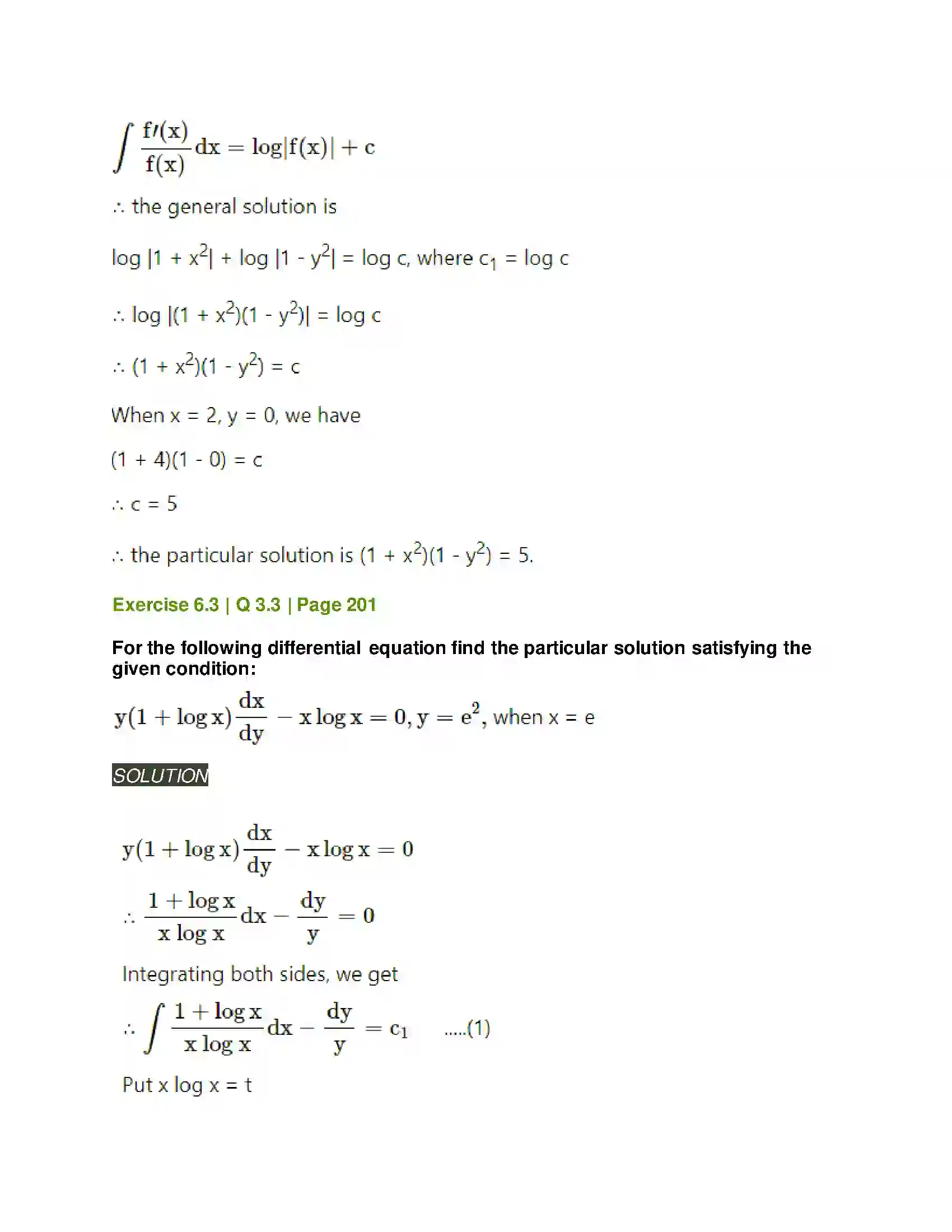 Maharashtra Board Class 12th Mathematics & Statistics-2 (Arts & Science) Differential Equations Solution 37