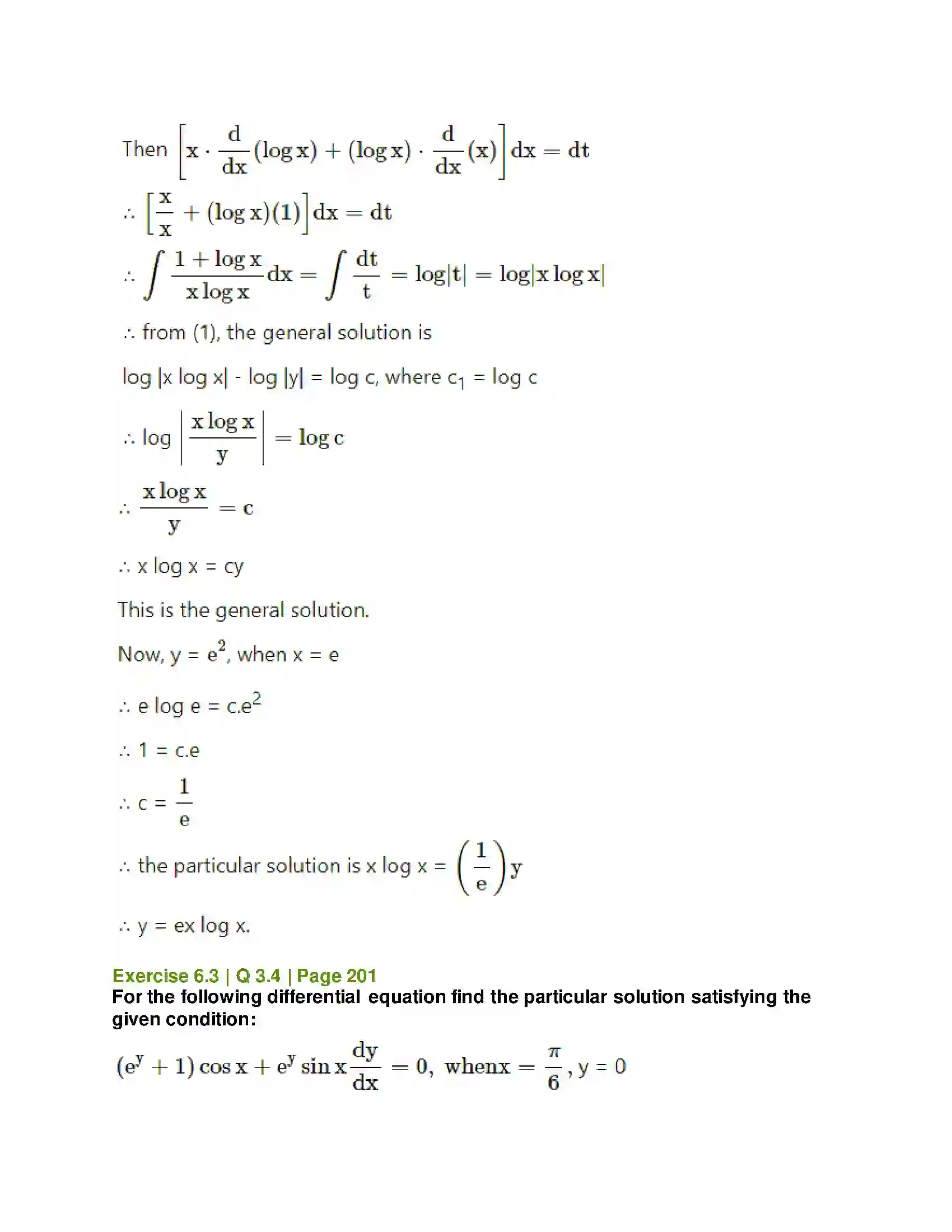 Maharashtra Board Class 12th Mathematics & Statistics-2 (Arts & Science) Differential Equations Solution 38