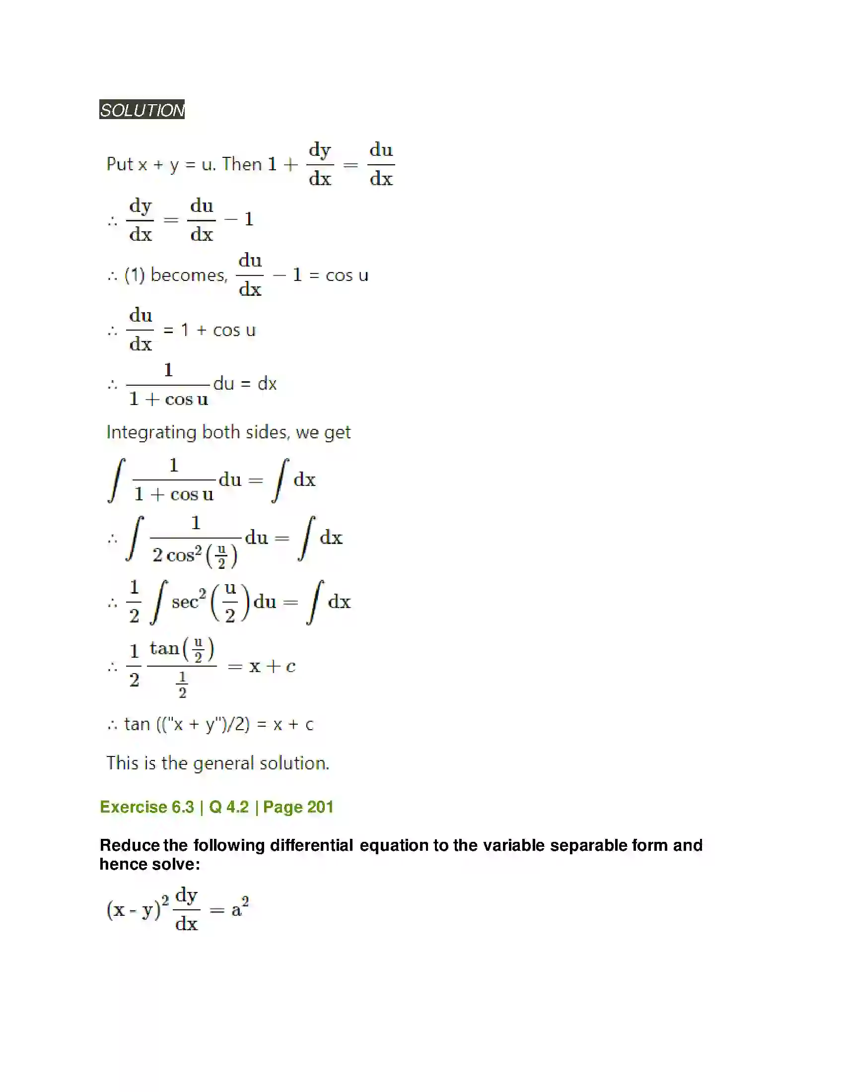 Maharashtra Board Class 12th Mathematics & Statistics-2 (Arts & Science) Differential Equations Solution 42