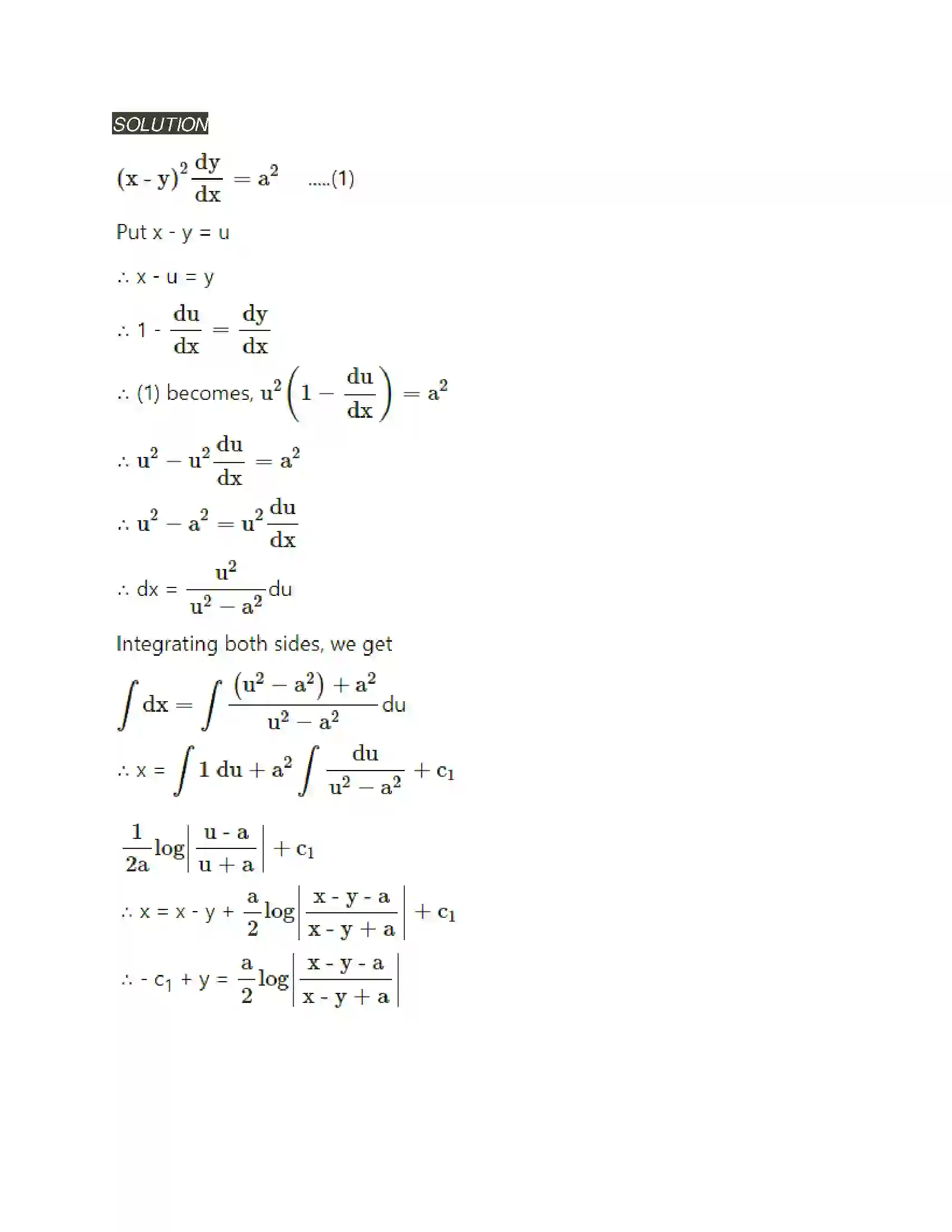 Maharashtra Board Class 12th Mathematics & Statistics-2 (Arts & Science) Differential Equations Solution 43