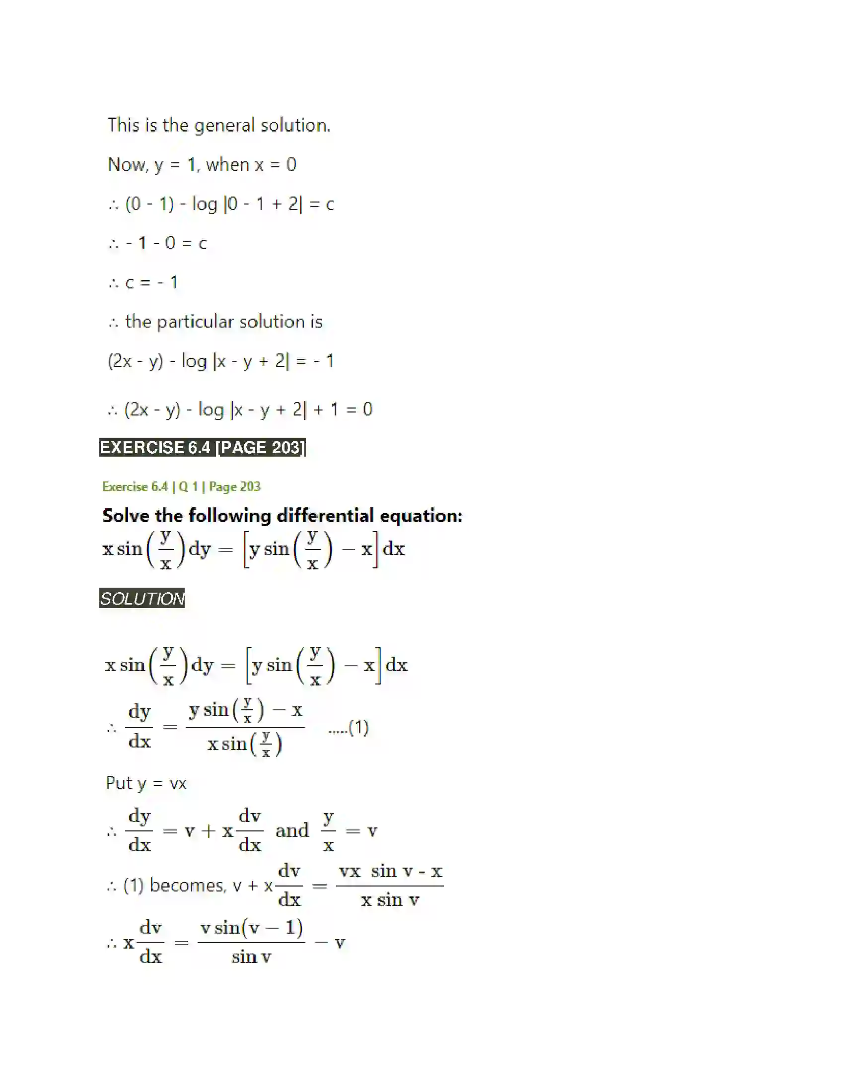 Maharashtra Board Class 12th Mathematics & Statistics-2 (Arts & Science) Differential Equations Solution 47