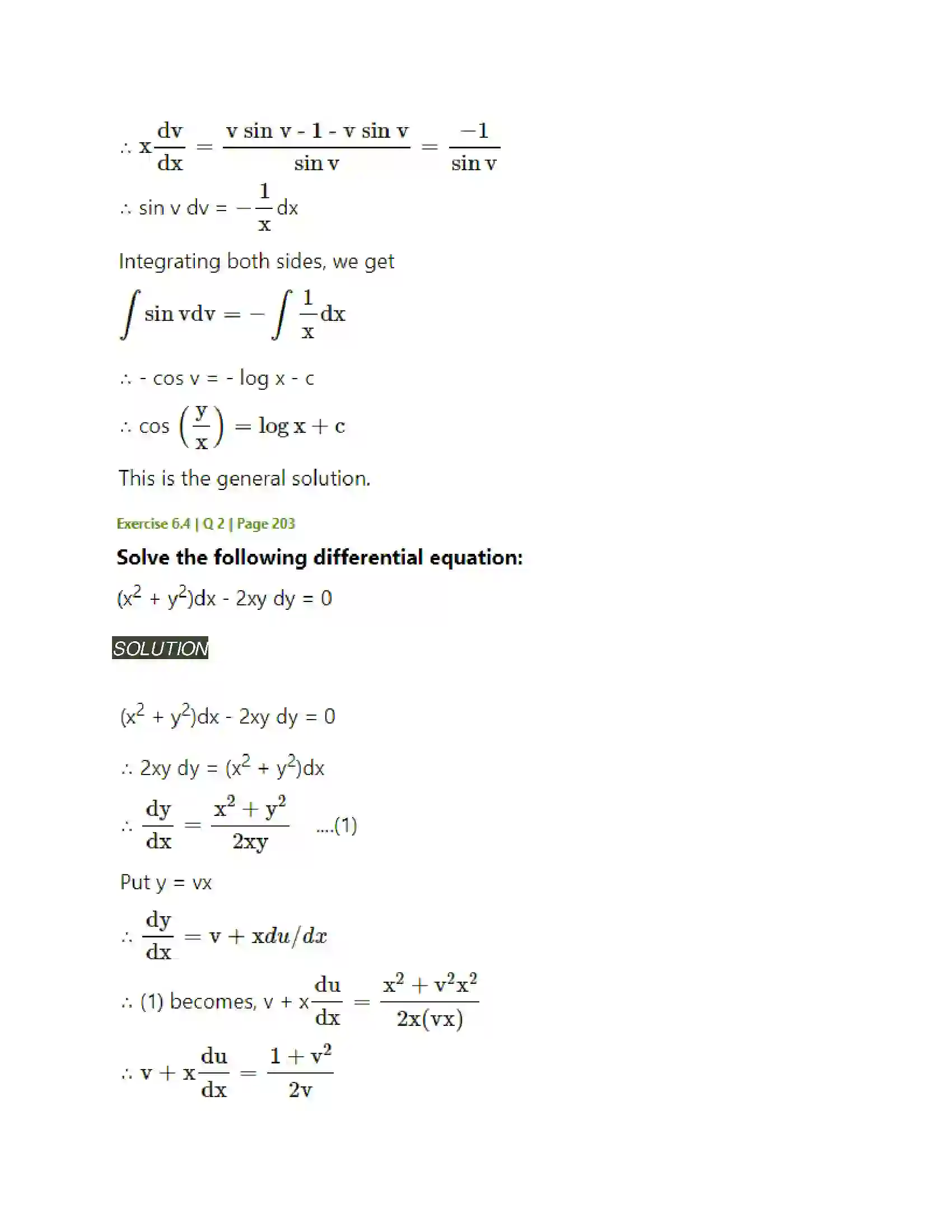 Maharashtra Board Class 12th Mathematics & Statistics-2 (Arts & Science) Differential Equations Solution 48