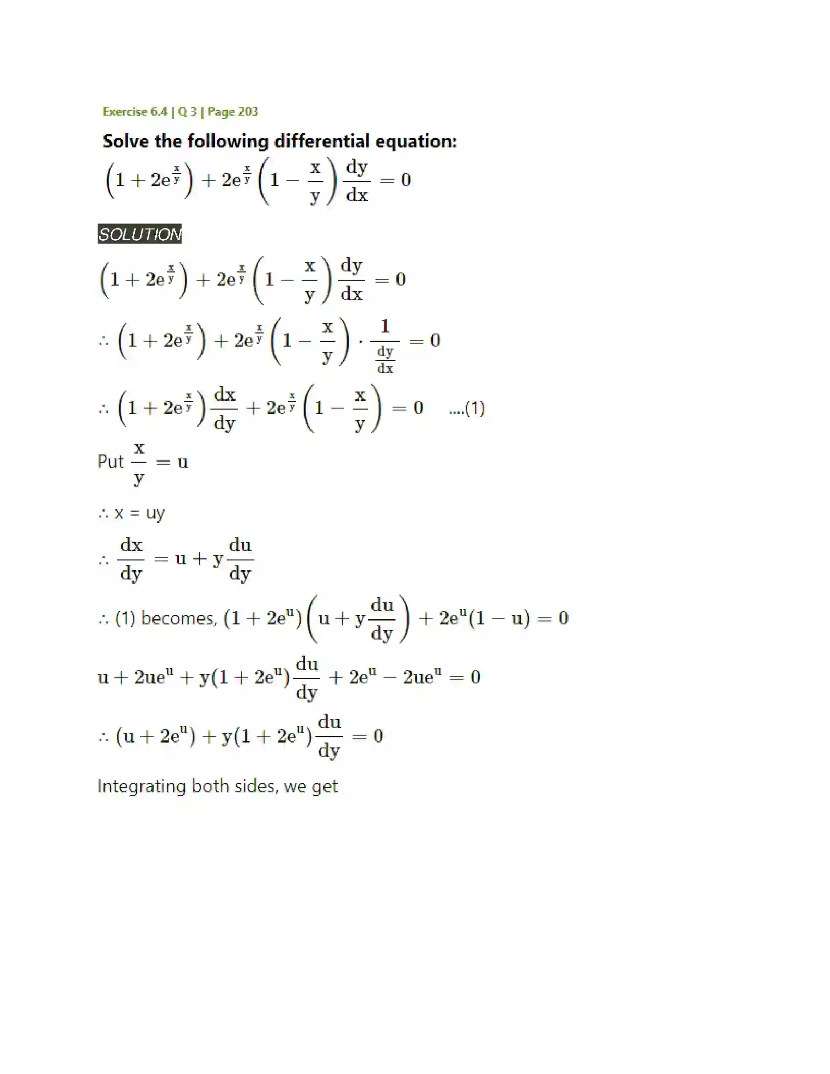 Maharashtra Board Class 12th Mathematics & Statistics-2 (Arts & Science) Differential Equations Solution 50