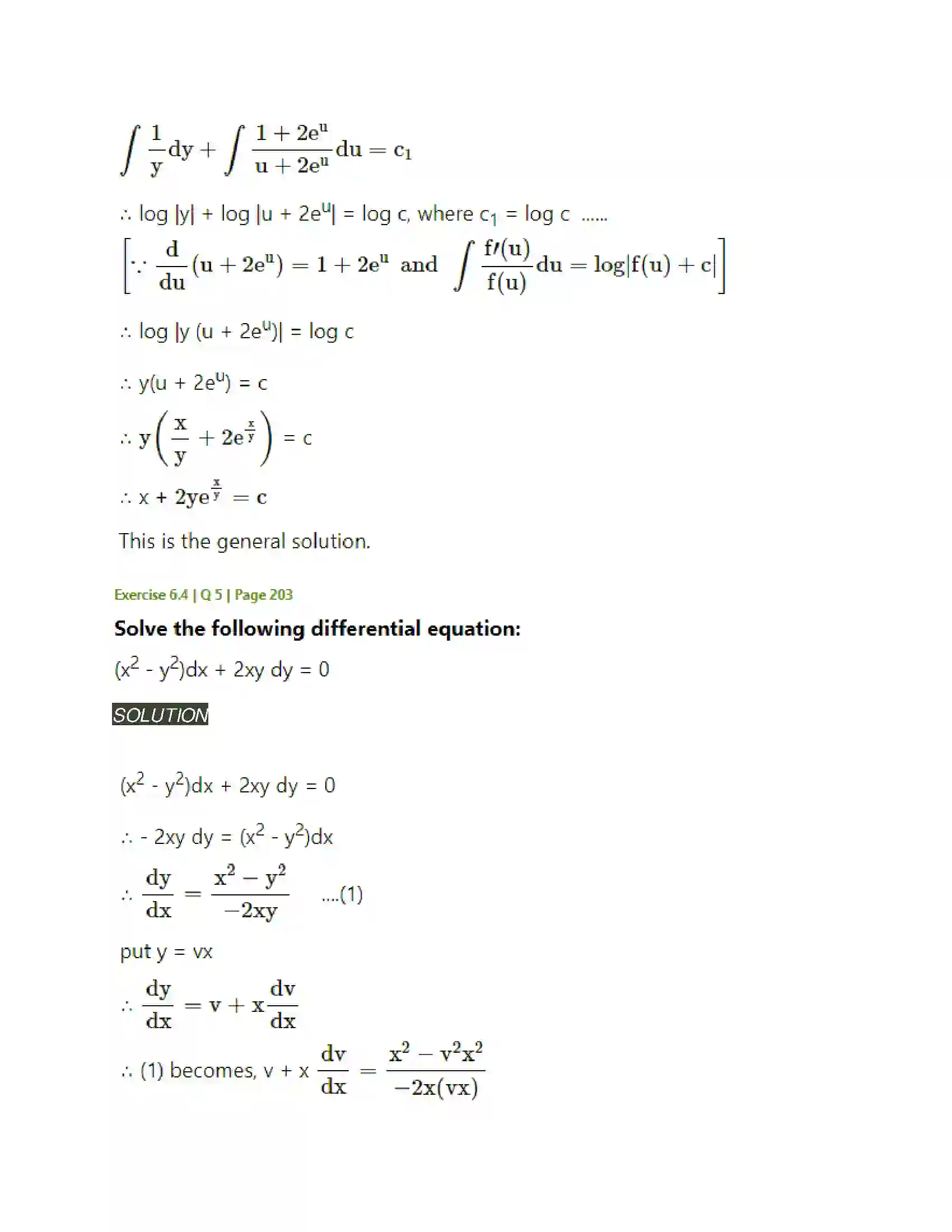 Maharashtra Board Class 12th Mathematics & Statistics-2 (Arts & Science) Differential Equations Solution 51