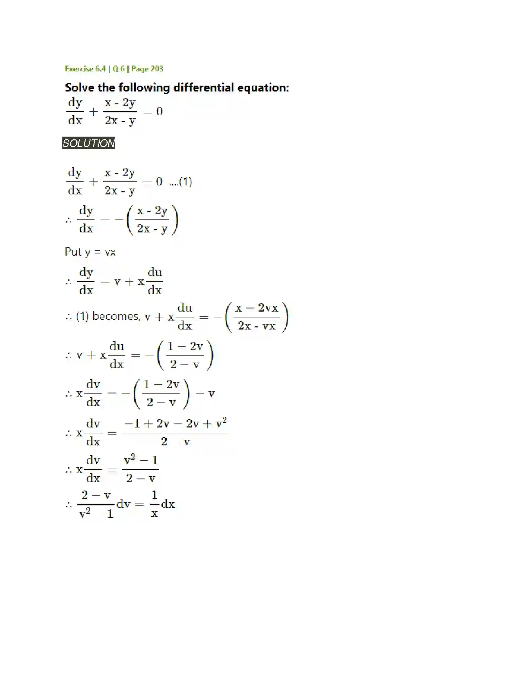 Maharashtra Board Class 12th Mathematics & Statistics-2 (Arts & Science) Differential Equations Solution 53