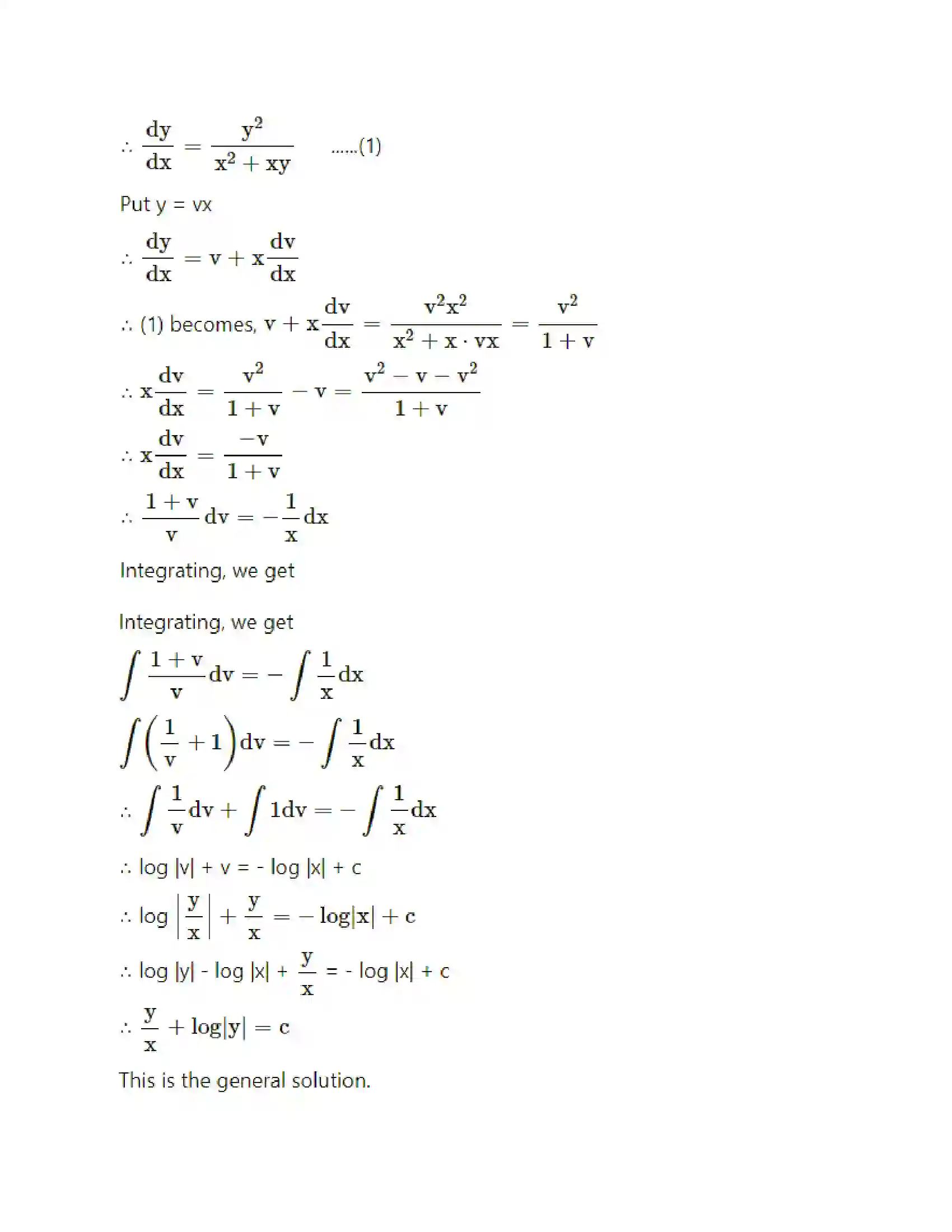 Maharashtra Board Class 12th Mathematics & Statistics-2 (Arts & Science) Differential Equations Solution 58