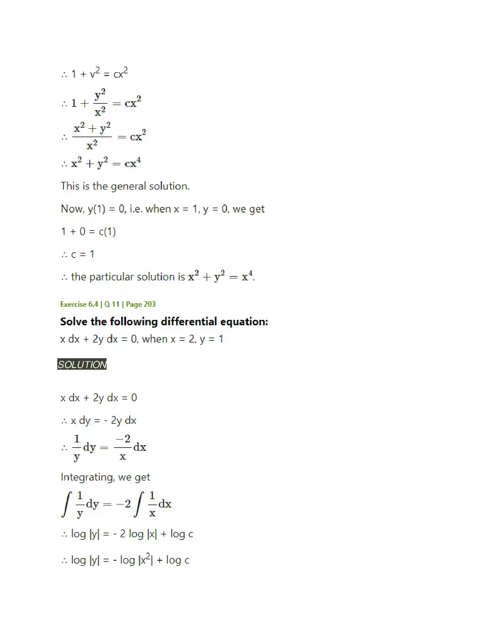 Maharashtra Board Class 12th Mathematics & Statistics-2 (Arts & Science) Differential Equations Solution 60