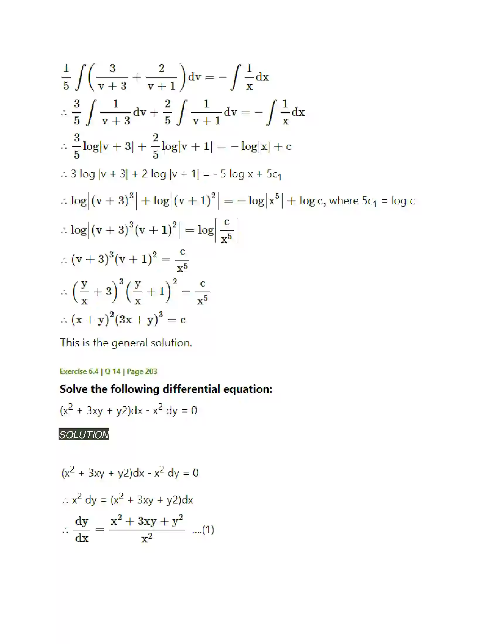 Maharashtra Board Class 12th Mathematics & Statistics-2 (Arts & Science) Differential Equations Solution 64