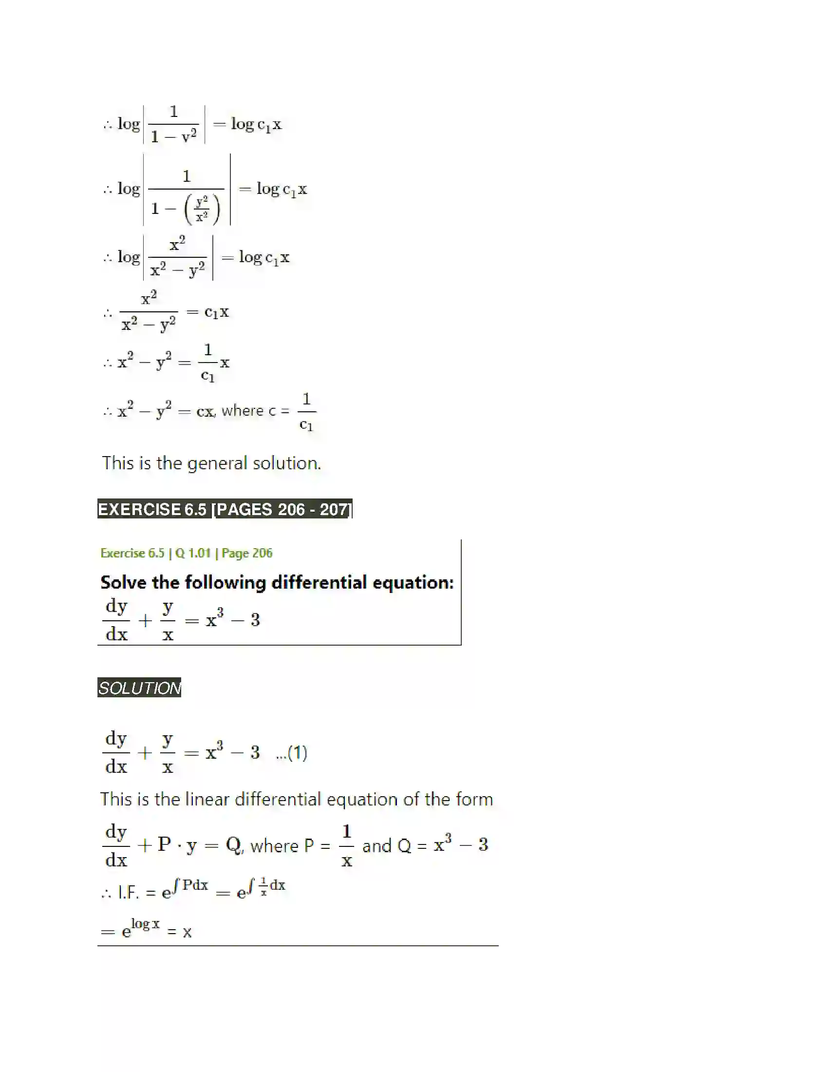 Maharashtra Board Class 12th Mathematics & Statistics-2 (Arts & Science) Differential Equations Solution 67