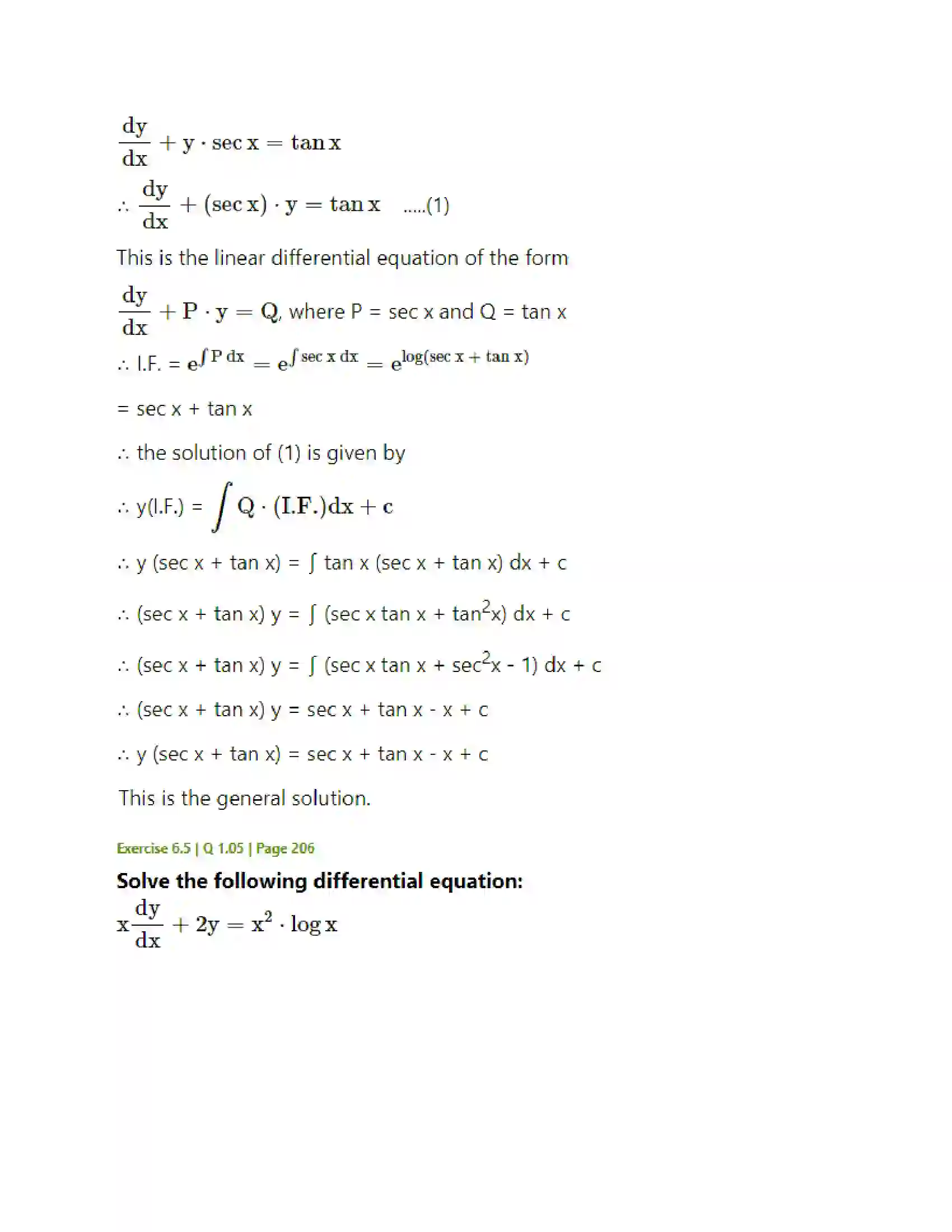 Maharashtra Board Class 12th Mathematics & Statistics-2 (Arts & Science) Differential Equations Solution 71
