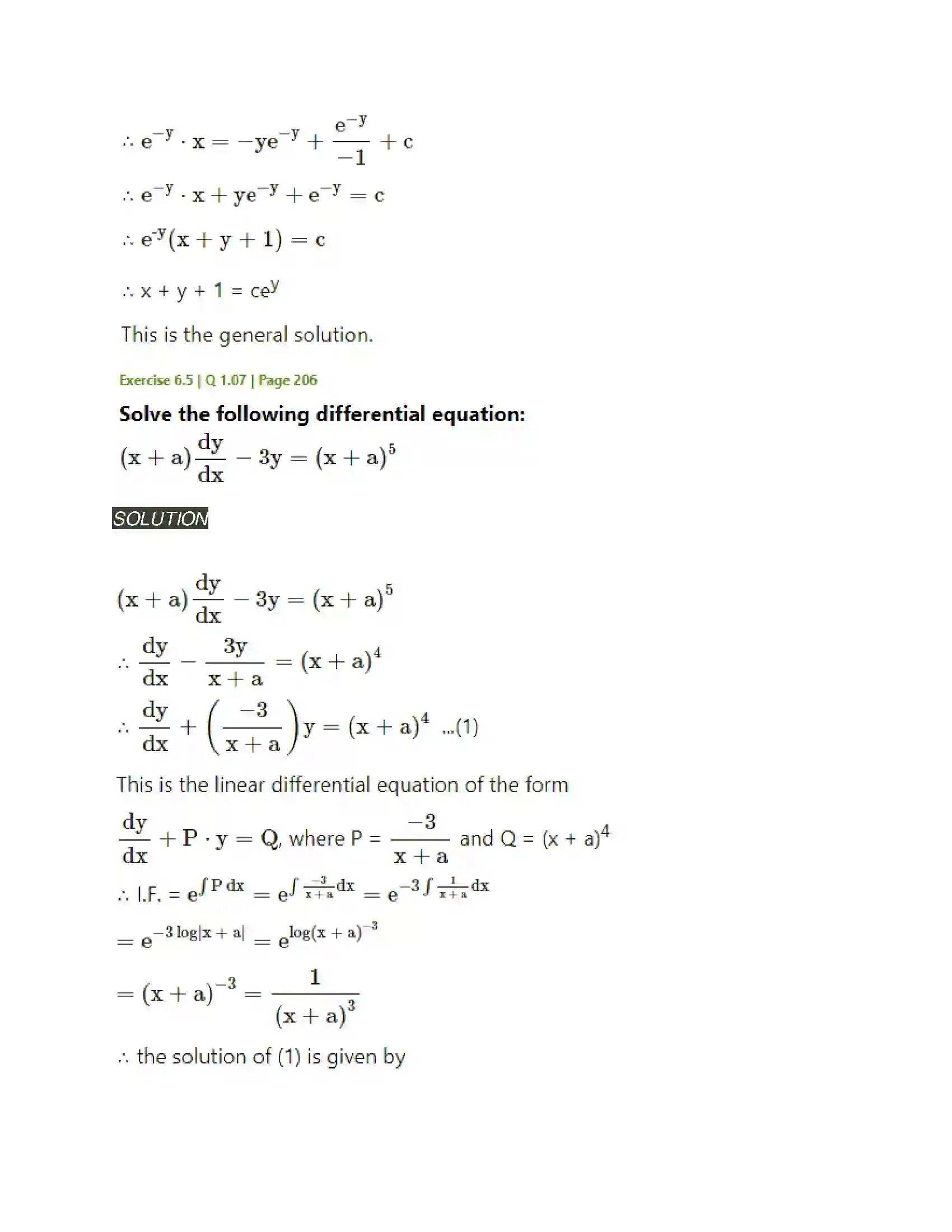 Maharashtra Board Class 12th Mathematics & Statistics-2 (Arts & Science) Differential Equations Solution 74