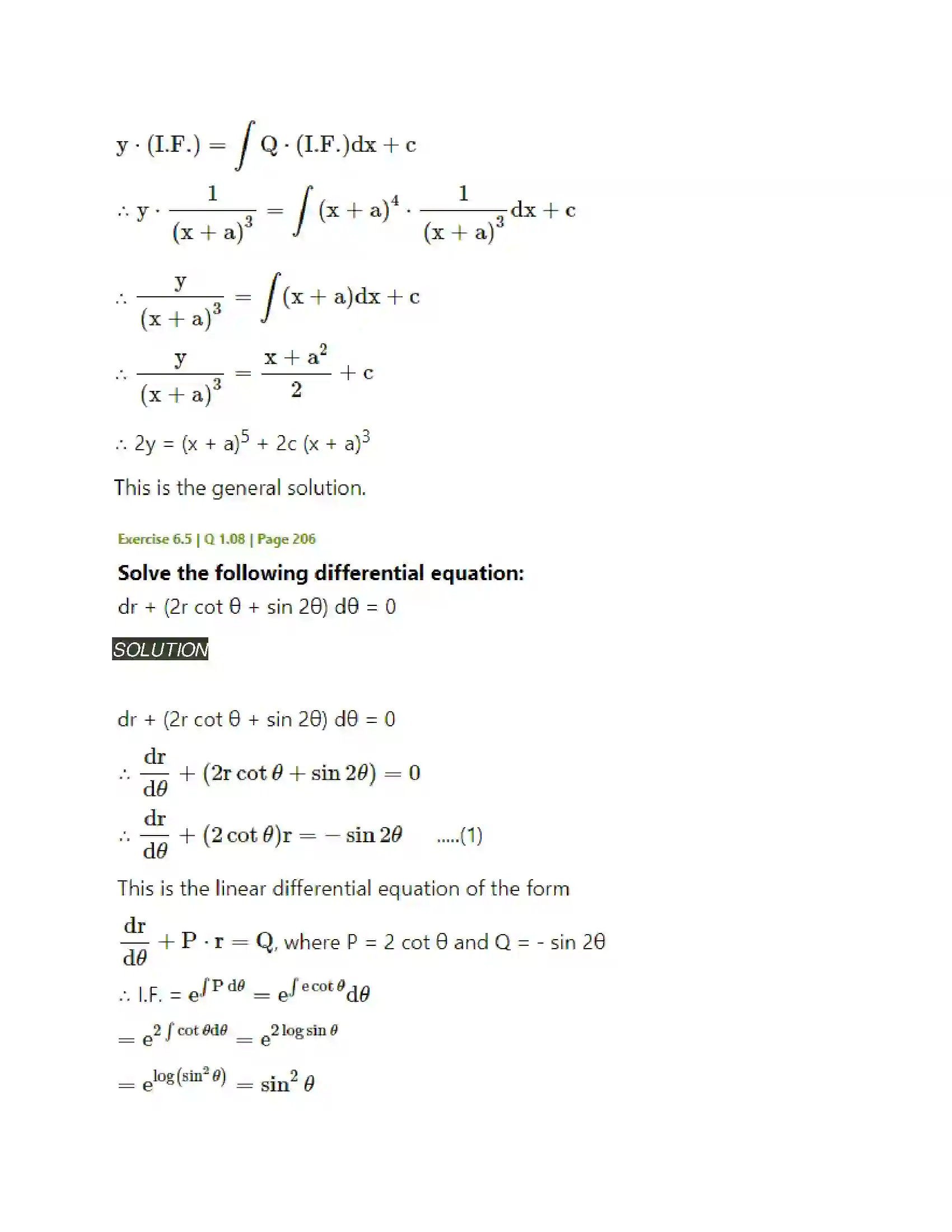 Maharashtra Board Class 12th Mathematics & Statistics-2 (Arts & Science) Differential Equations Solution 75