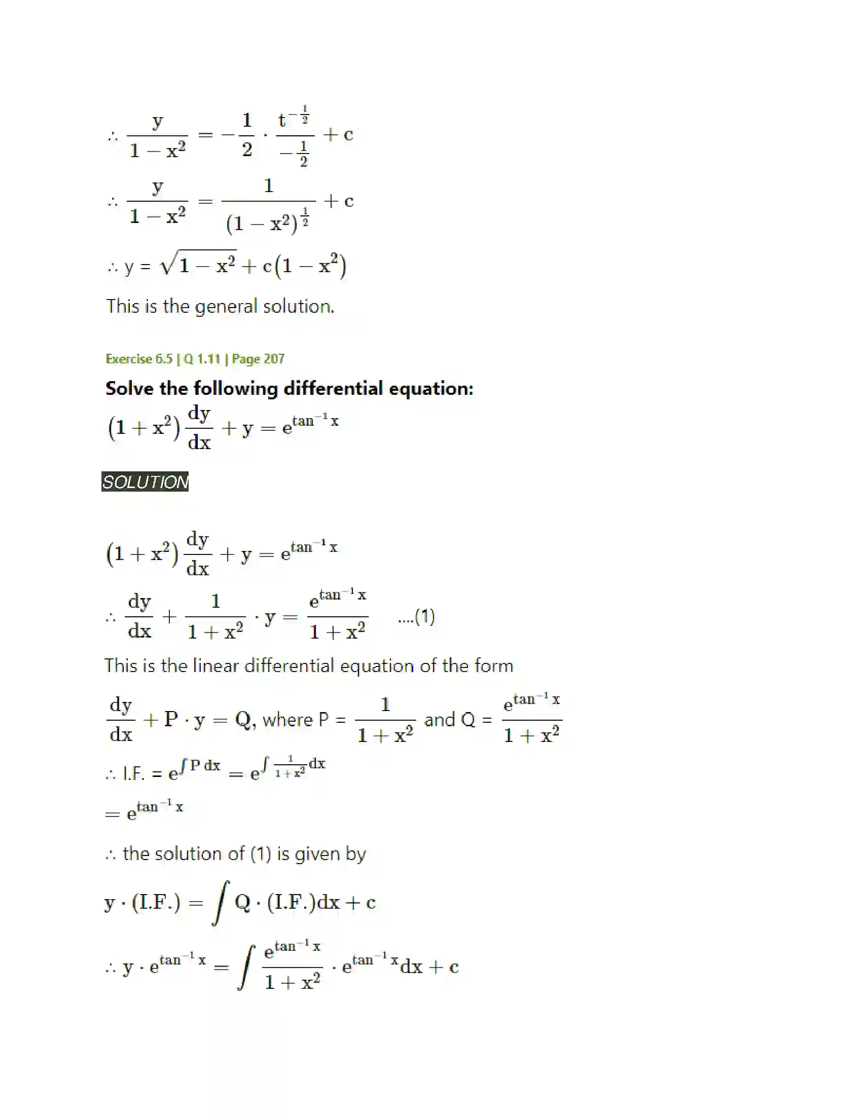 Maharashtra Board Class 12th Mathematics & Statistics-2 (Arts & Science) Differential Equations Solution 79