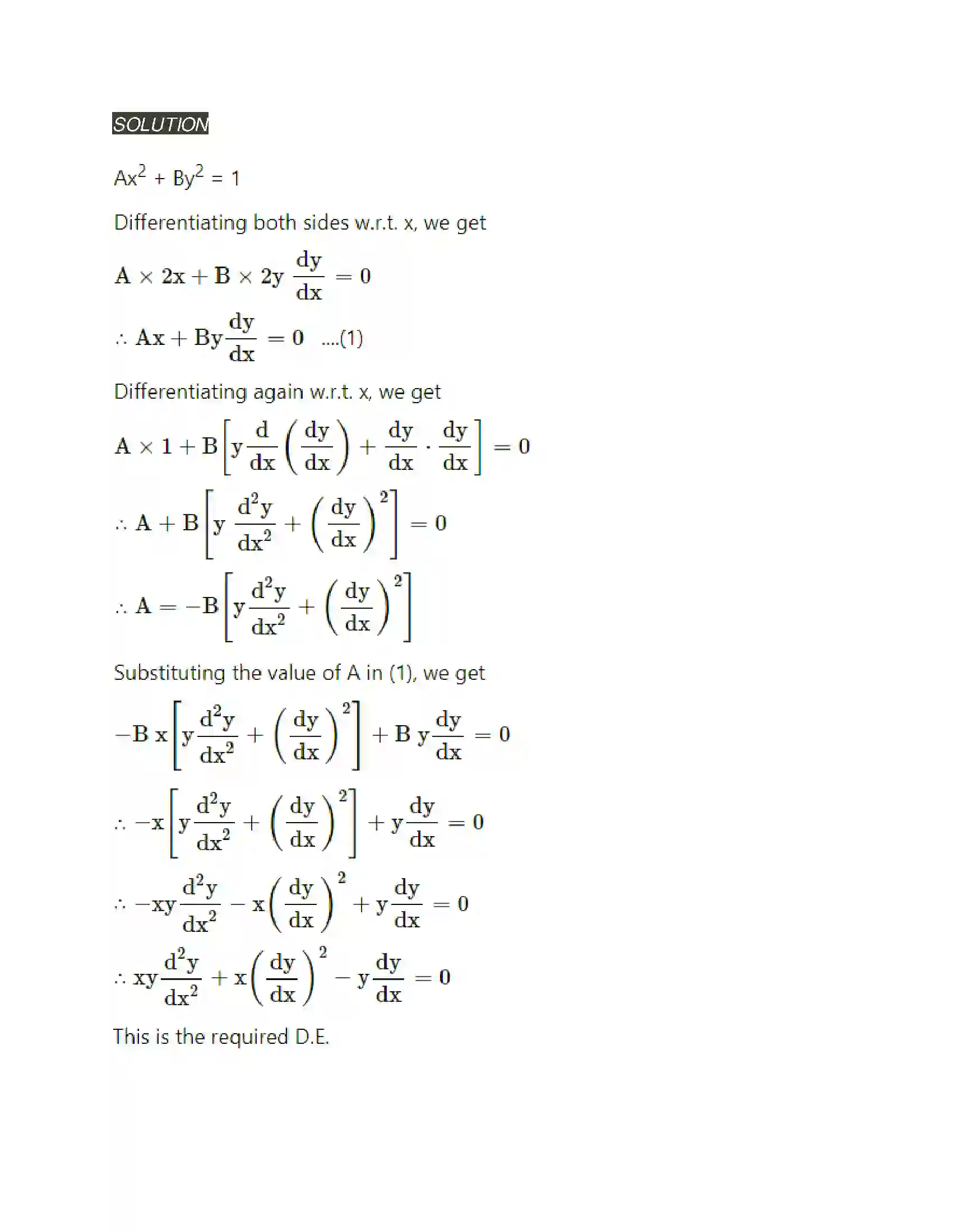 Maharashtra Board Class 12th Mathematics & Statistics-2 (Arts & Science) Differential Equations Solution 8